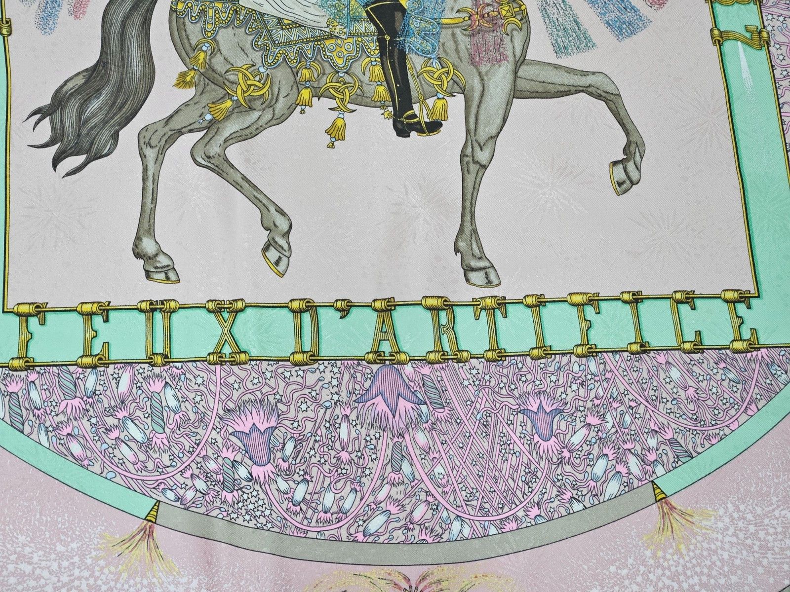 Hermes Hermes Feux d' Artifice Jacquard Silk Scarf Size ONE SIZE - 4 Thumbnail