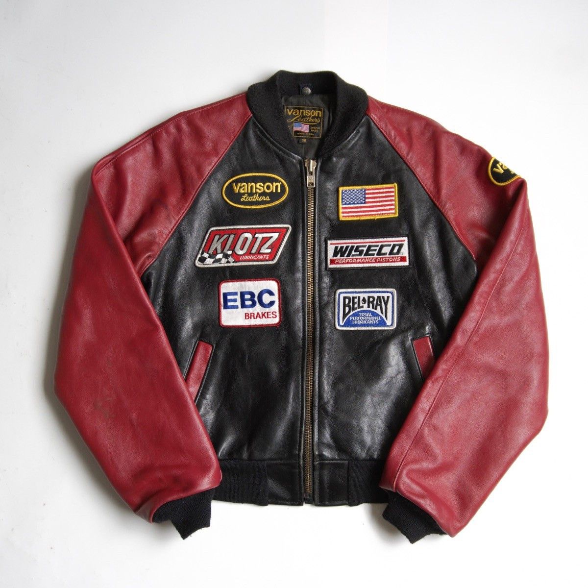 Vintage VANSON All-leather varsity jacket Black Size 38 Size US XL / EU 56 / 4 - 1 Thumbnail