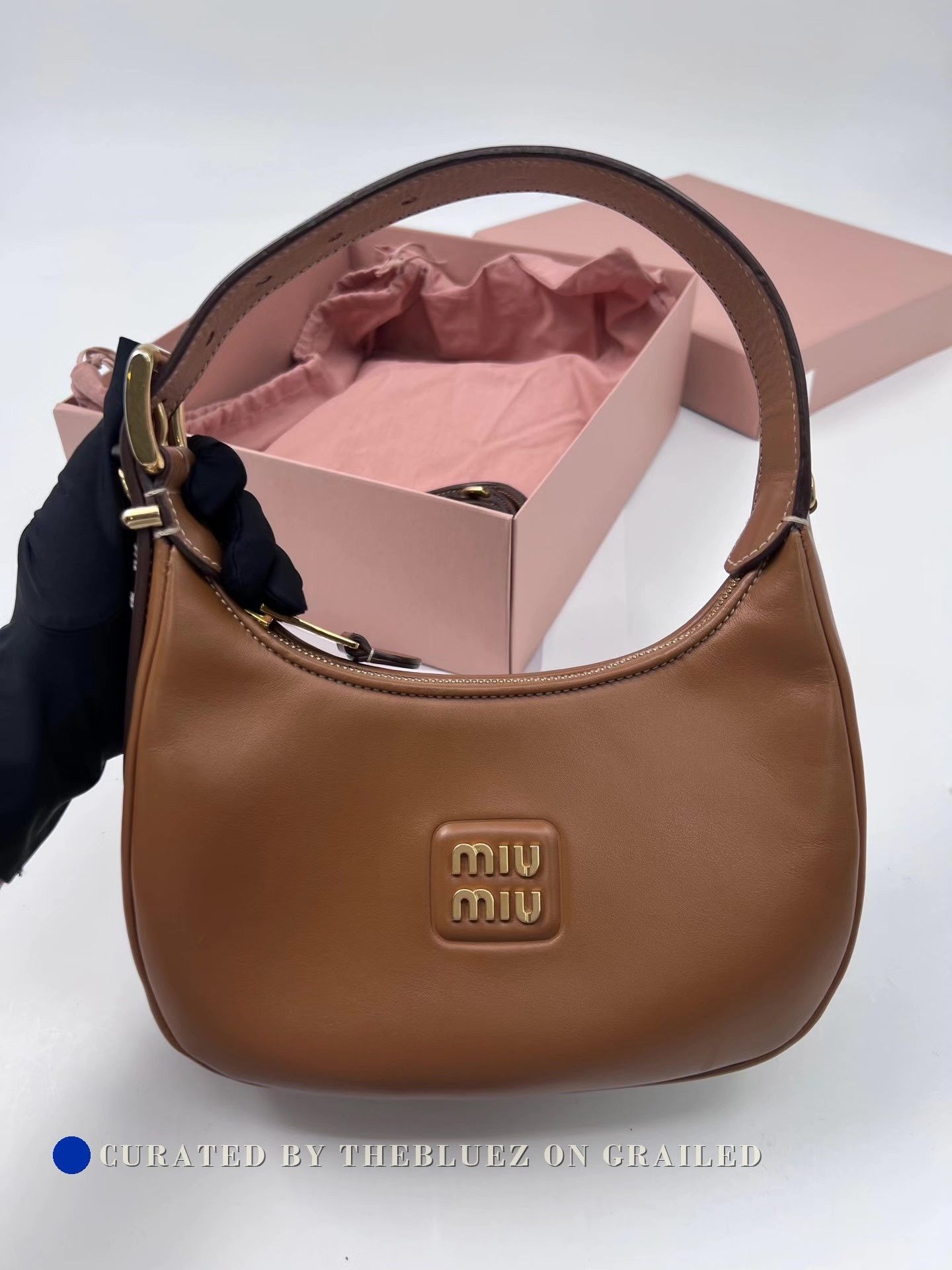 Miu Miu Miu Miu Brown Hobo Bag Size ONE SIZE - 2 Thumbnail