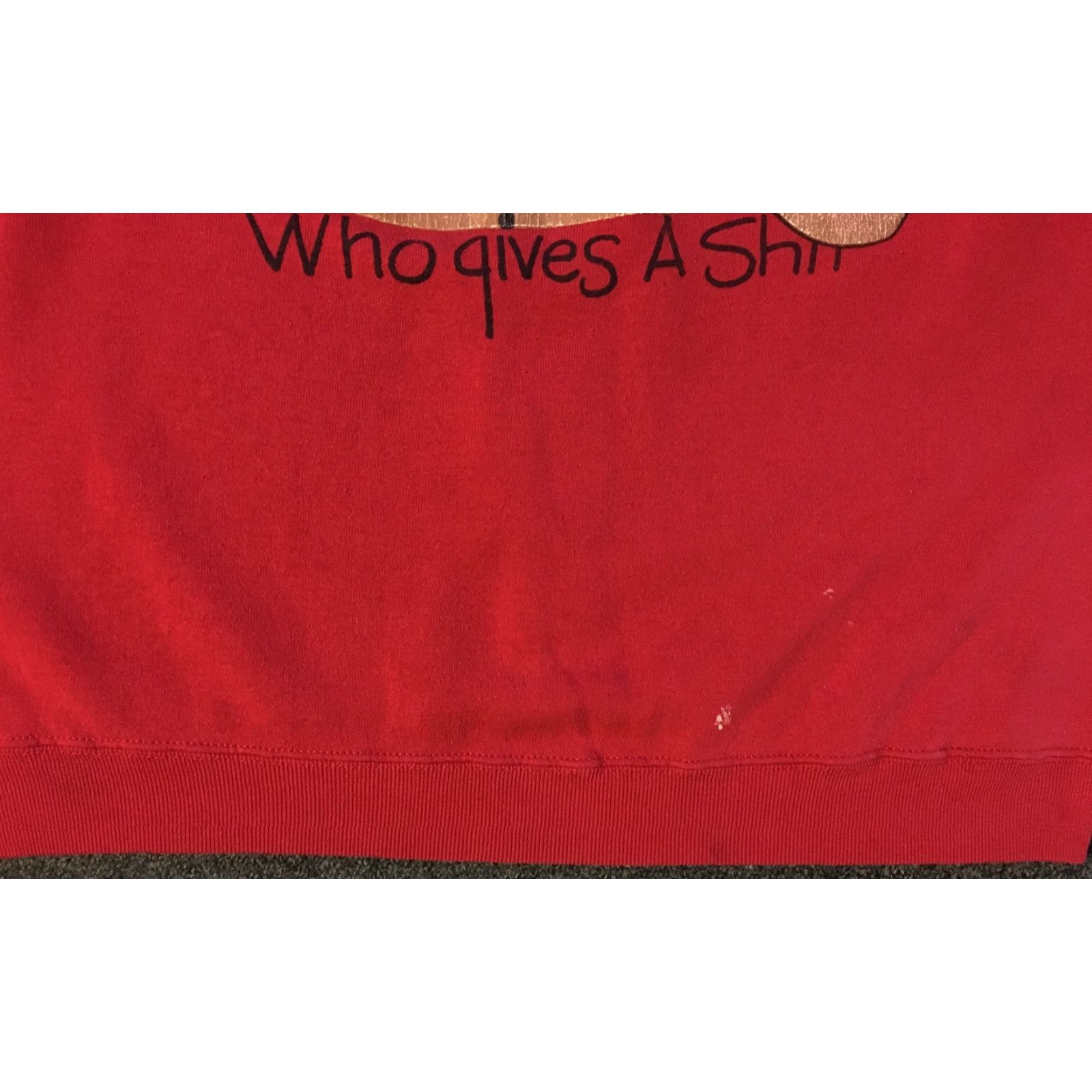 Vintage VINTAGE Who Gives A Sh*t Bear Sweatshirt M Red 80s 90s Humor Crude Boxy Animal USA Mens Pullover Capricious Punk Retro Battle-Ready Fun Size US M / EU 48-50 / 2 - 3 Thumbnail