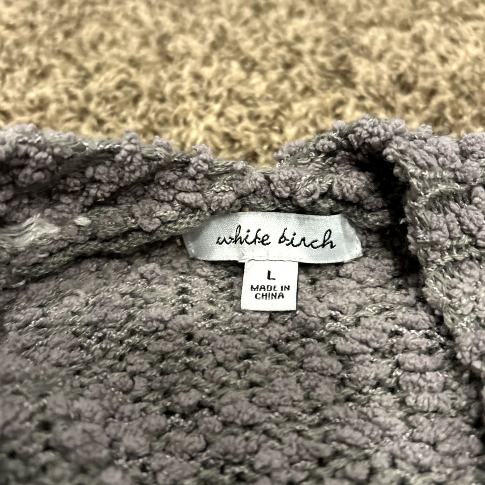 Vintage White Birch Chunky Knit Cardigan Gray L Size Size L / US 10 / IT 46 - 2 Thumbnail