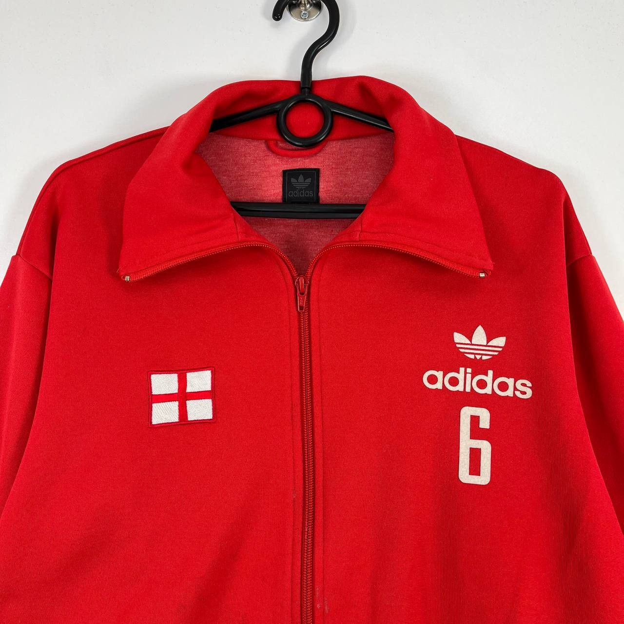 Adidas Adidas Originals England Track Jacket Red Vintage Size M Size US M / EU 48-50 / 2 - 2 Thumbnail