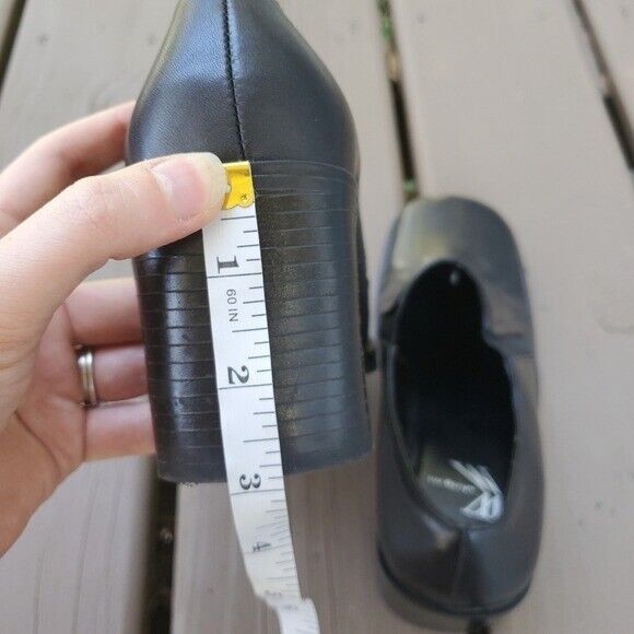 Vintage Vintage 90s y2k Square Toe Chunky Heel Black Leather Pumps Size US 7 / IT 37 - 6 Thumbnail