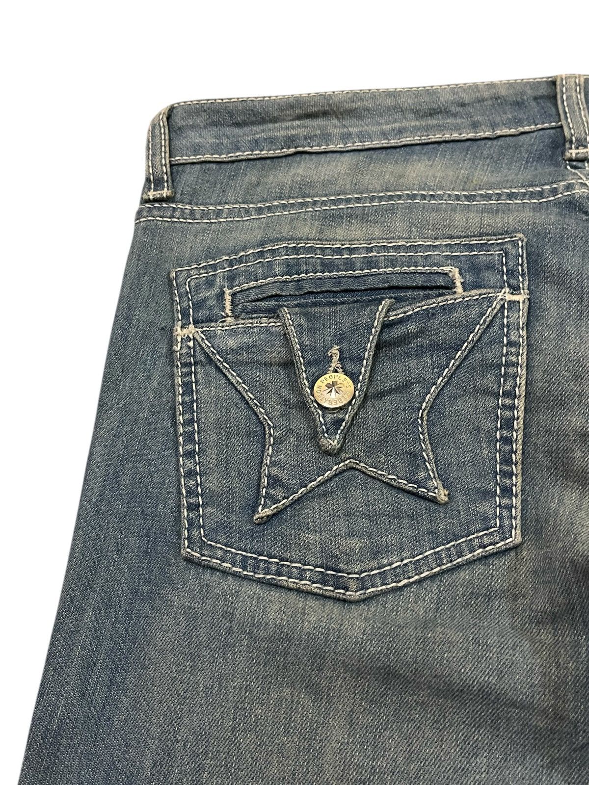 Japanese Brand FLARE 💥 People’s Liberation Washed Denim Size 33" - 13 Thumbnail