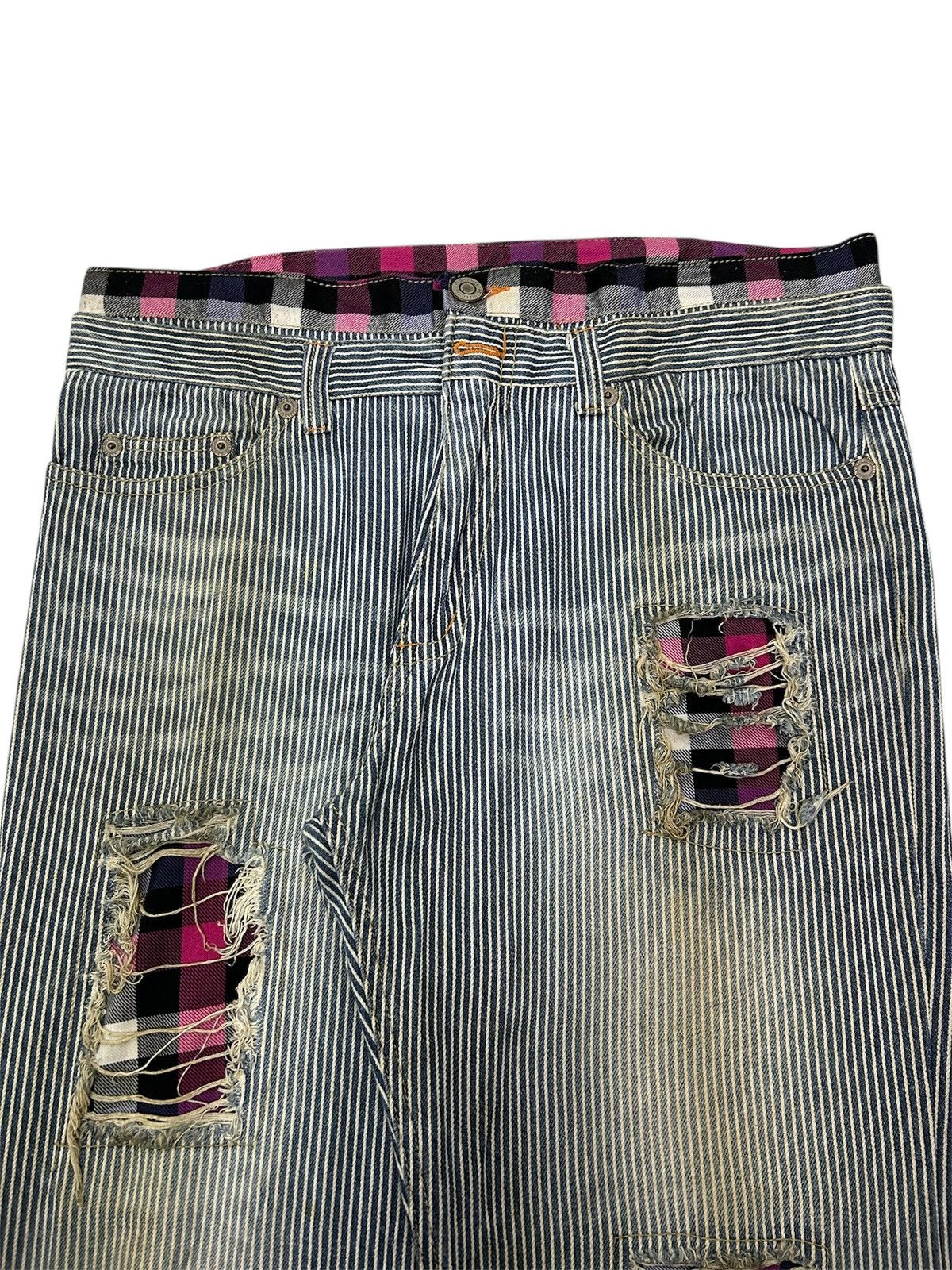 Japanese Brand Japanese Hickory Denim With Punk Motifs Lining Distressed Size US 36 / EU 52 - 4 Thumbnail