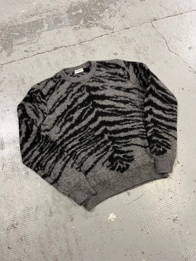 Saint Laurent Paris AW2014 Saint Laurent Tiger Stripes Grey Mohair Sweater Size US S / EU 44-46 / 1 - 4 Thumbnail
