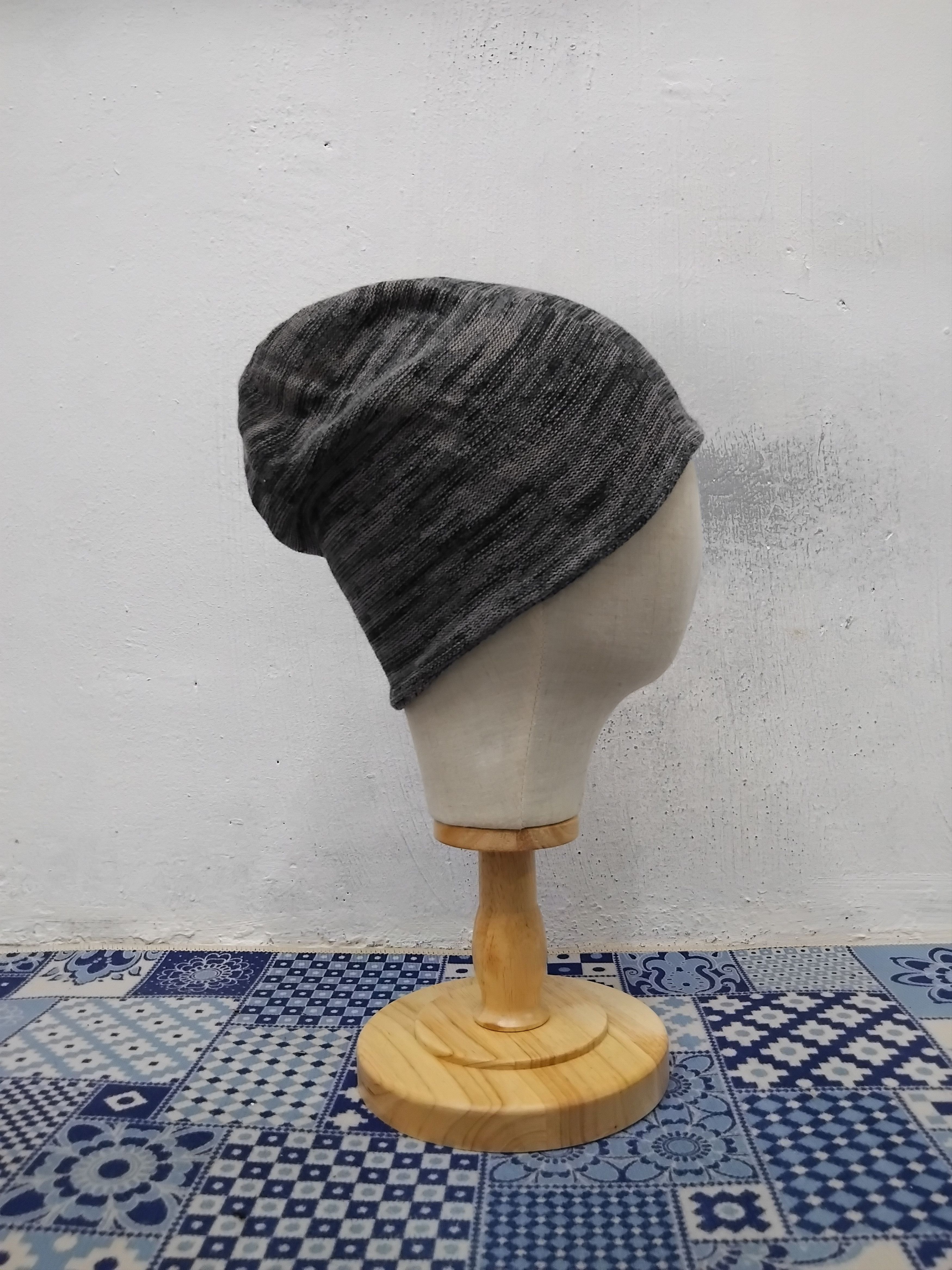 Japanese Brand Unbranded stripe grey colour beanie hat Size ONE SIZE - 5 Thumbnail