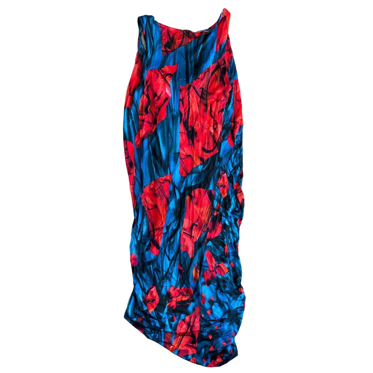 Peter Pilotto Peter Pilotto Abstract Asymmetrical Red/Blue Viscose Dress Size M / US 6-8 / IT 42-44 - 2 Thumbnail