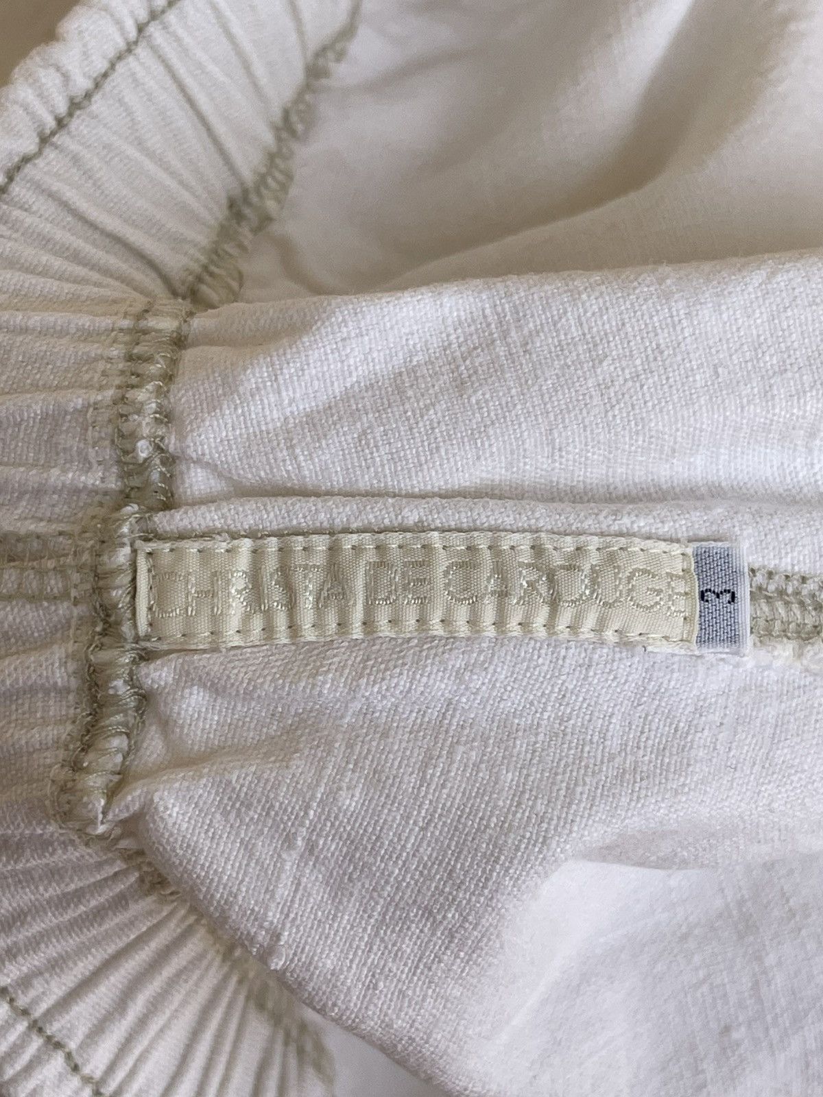 Vintage Christa De Carouge Cropped Wide Leg Elastic Linen Pants 90s Size 32" / US 10 / IT 46 - 8 Thumbnail