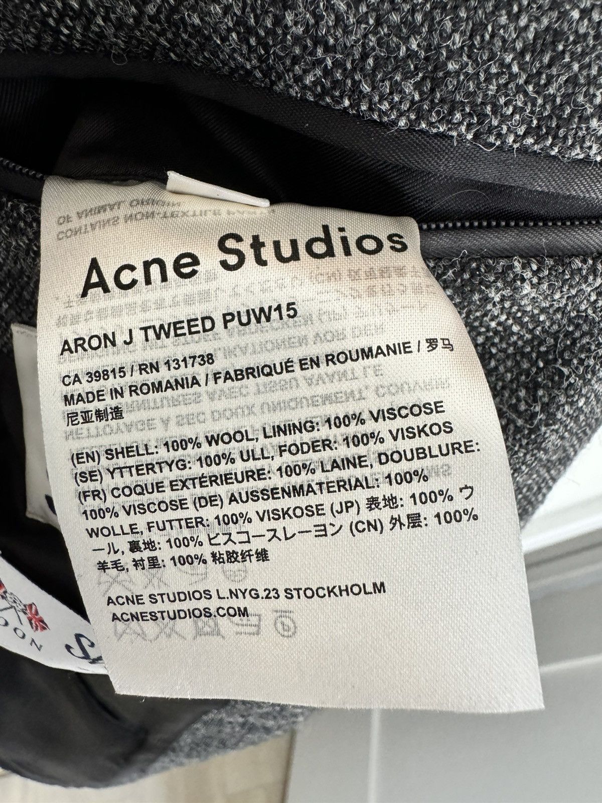 Acne Studios Acne Studios grey 100% tweed suit Size 46R - 10 Thumbnail