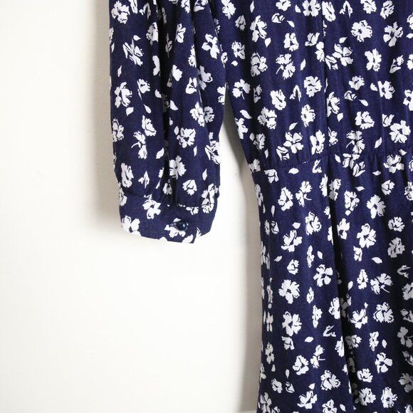 Vintage Vintage Floral 80s Collar Lace Trim Midi Dress Size 7/8 Size M / US 6-8 / IT 42-44 - 4 Thumbnail