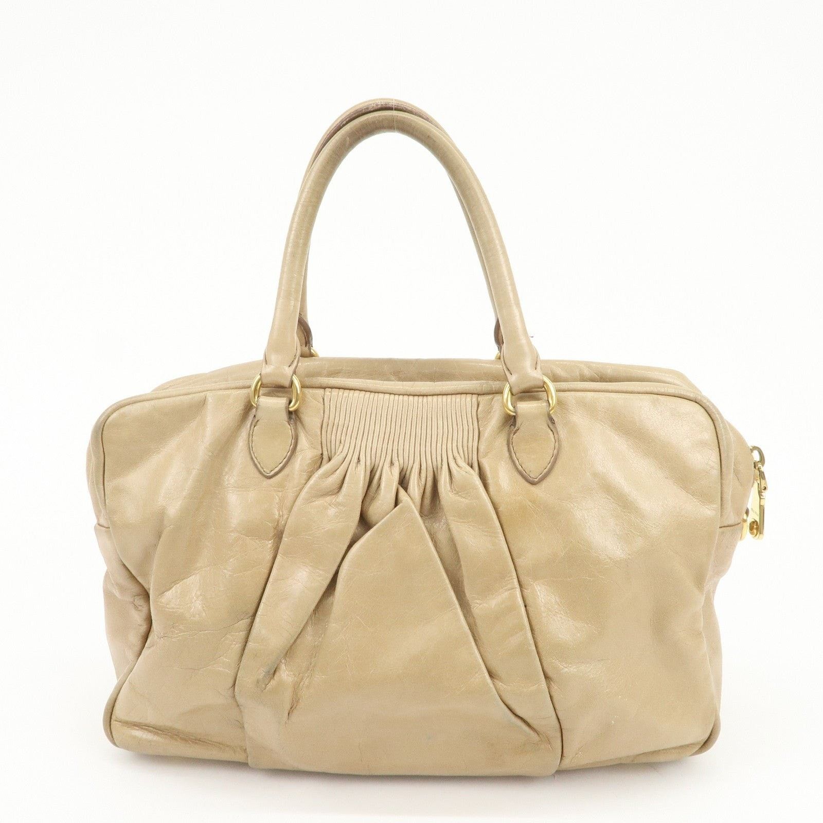 Miu Miu Miu Miu Nappa Leather Satchel Tan Size ONE SIZE - 2 Thumbnail
