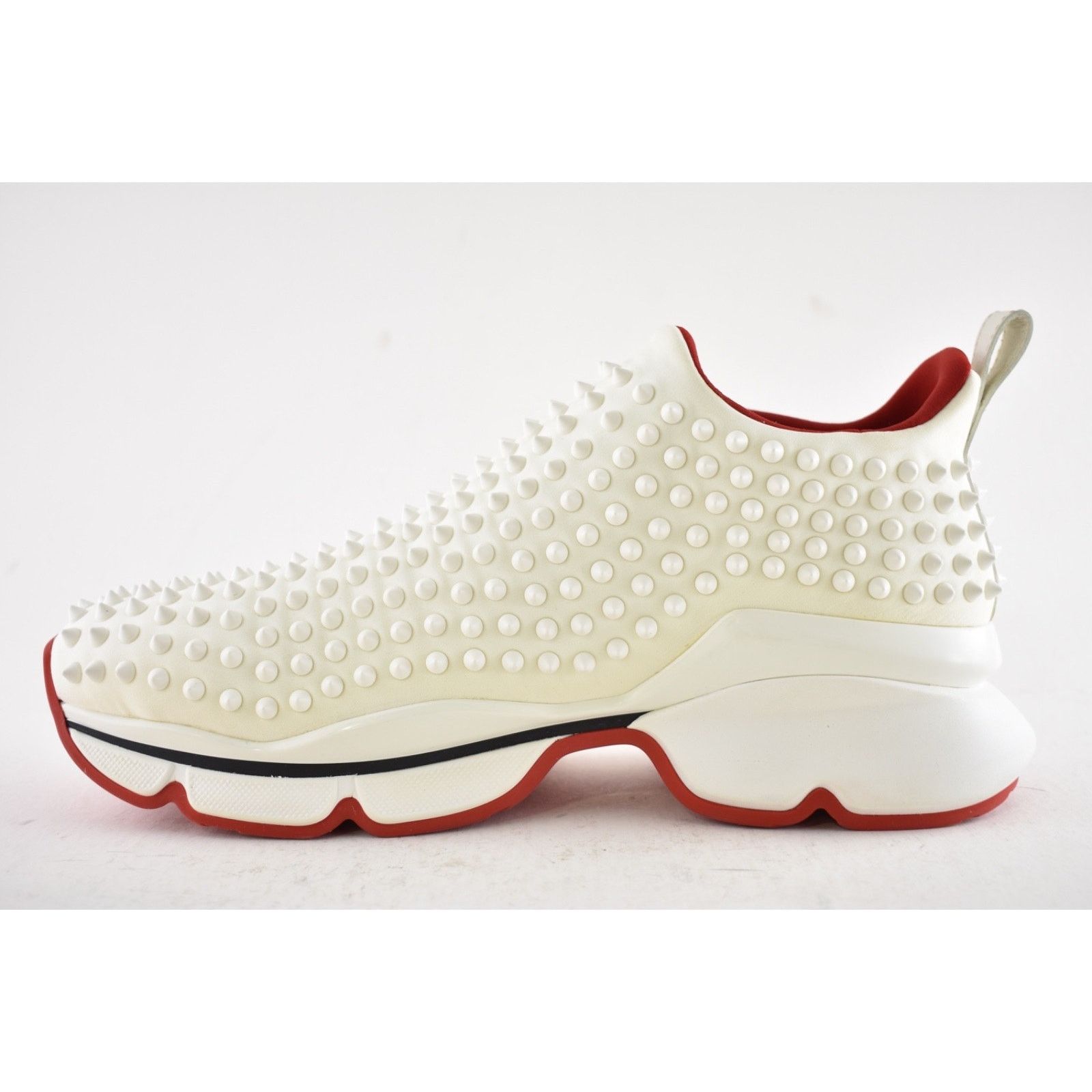 Christian Louboutin Christian Louboutin Mens Spike Sock 30 Neoprene White Low Size US 11 / EU 44 - 10 Thumbnail