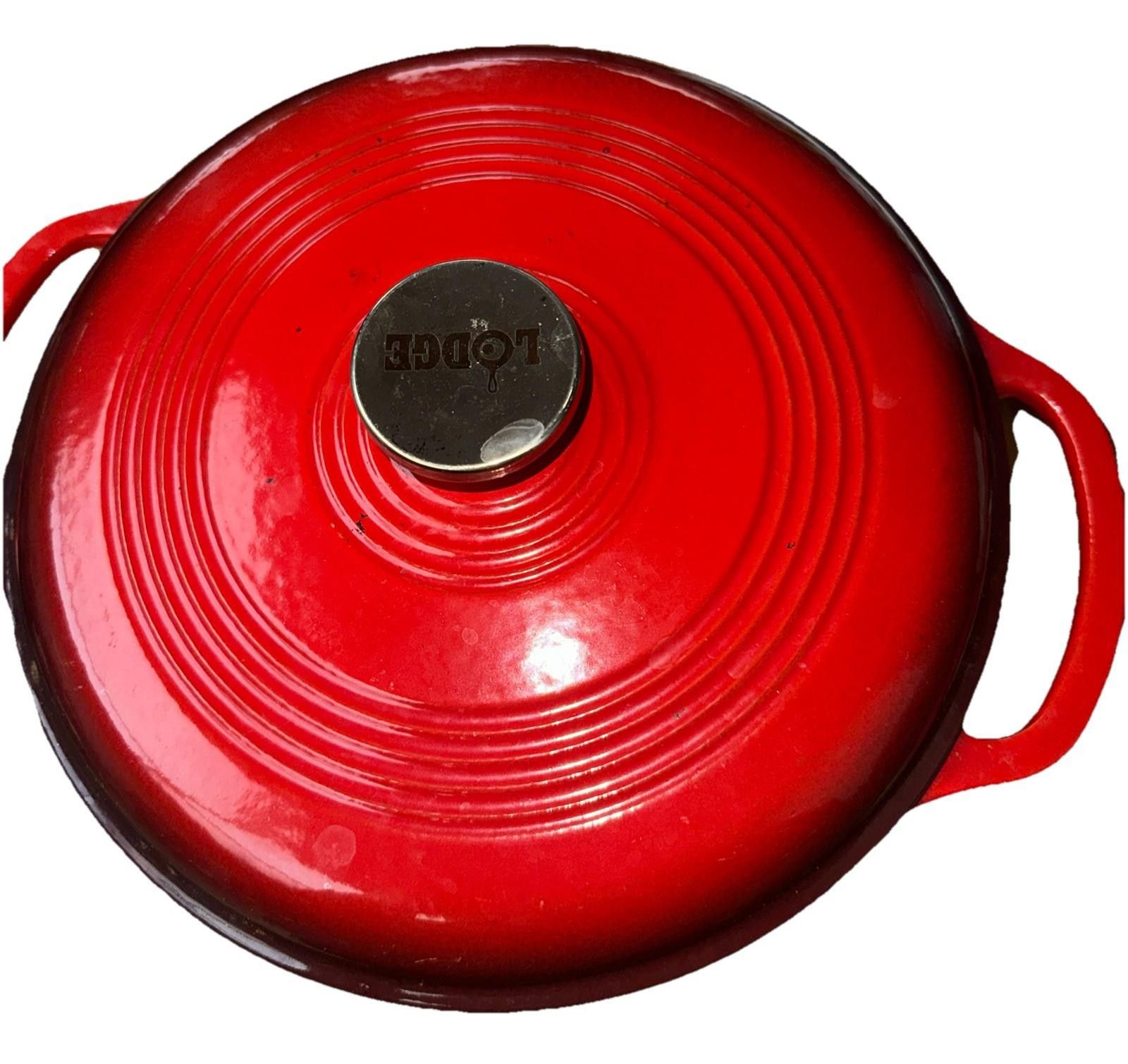 Other Lodge Cast Iron Porcelain Enameled 6 qt Dutch Oven Red Size ONE SIZE - 2 Thumbnail