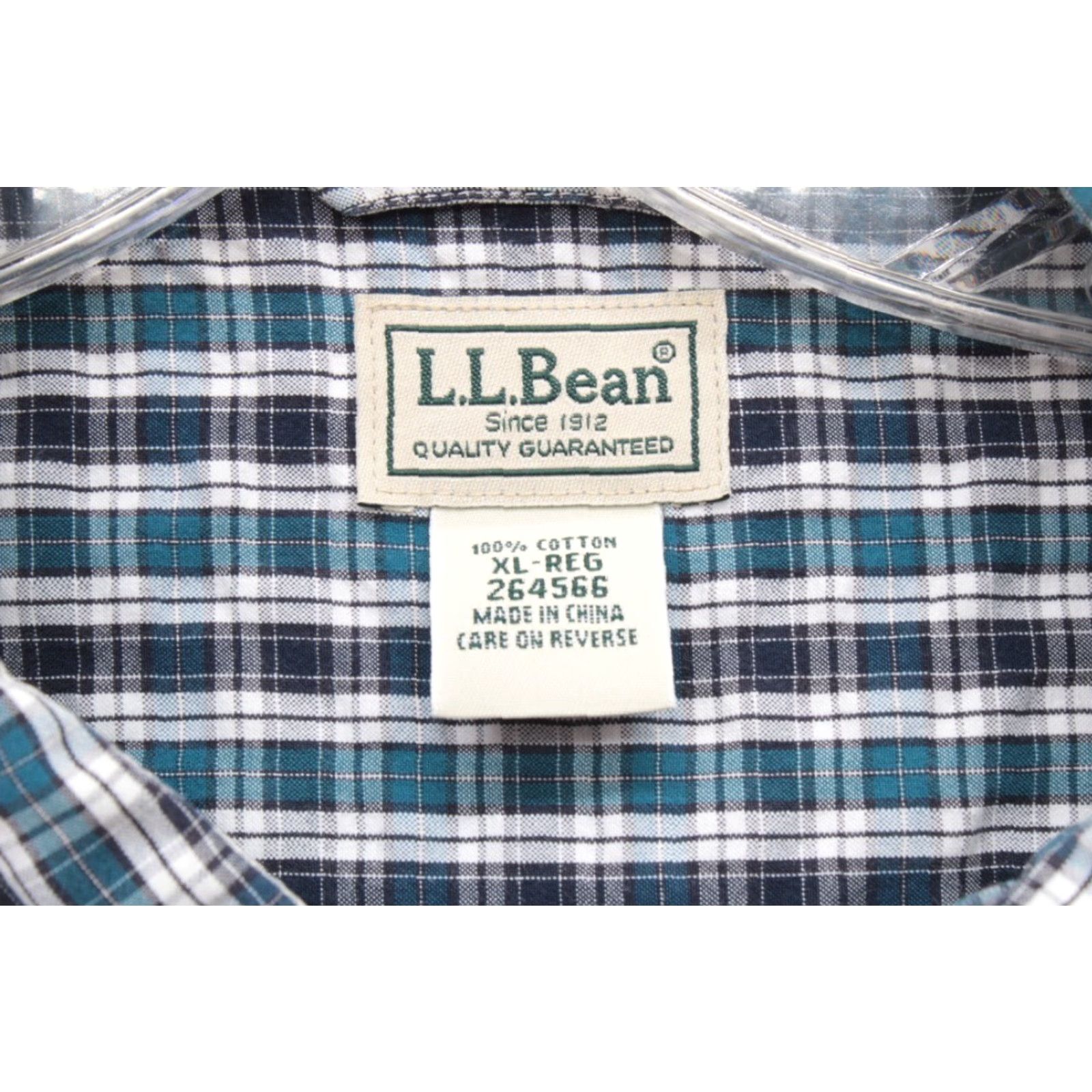 Vintage L.L. Bean Shirt Men's XL Blue Black Plaid Short Sleeve Cotton Outdoors Size US XL / EU 56 / 4 - 4 Thumbnail