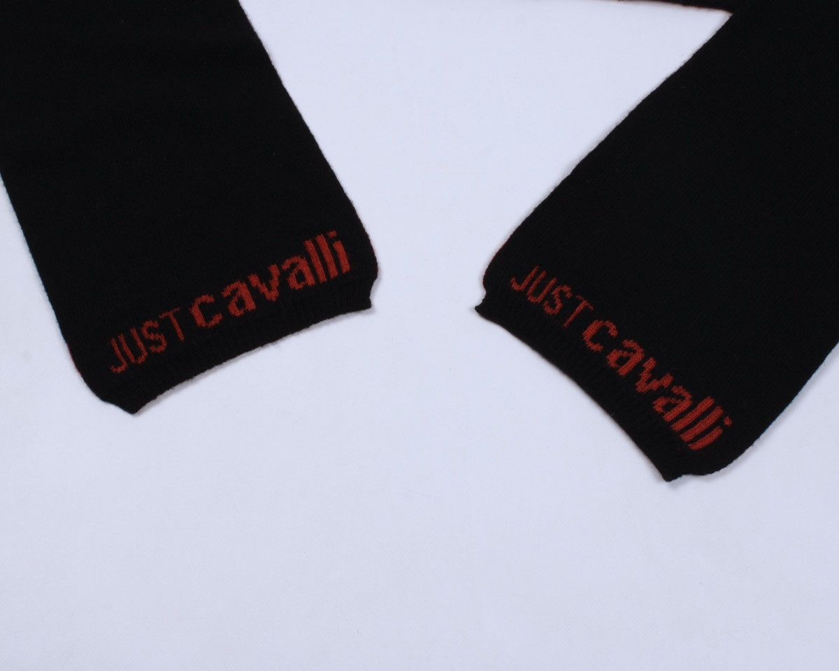 Designer × Just Cavalli JUST CAVALLI Wool Black Scarf Size ONE SIZE - 4 Thumbnail