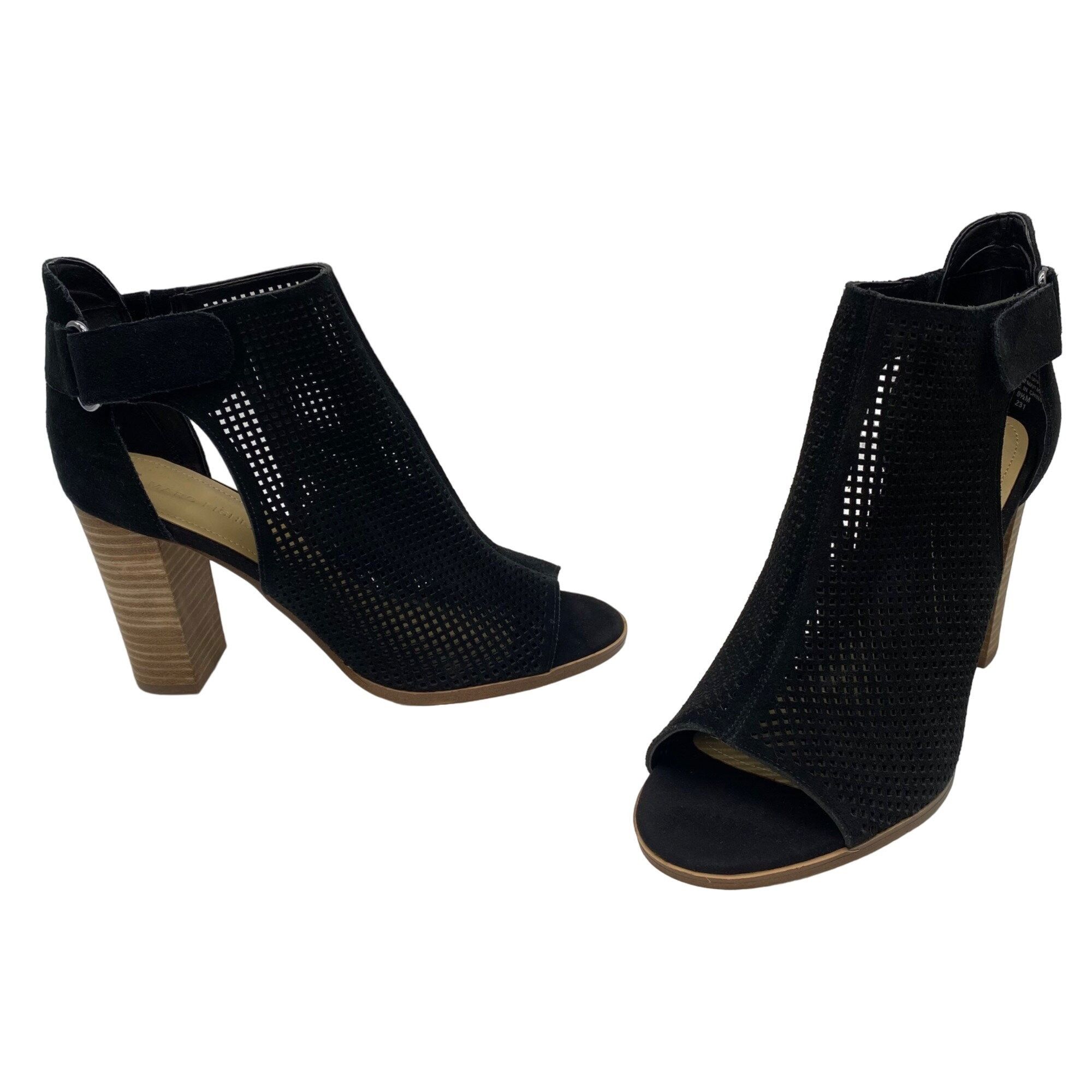 Marc Fisher Marc Fisher Black Deztin Suede Perforated Peep toe Heel Ankl Size US 9.5 / IT 39.5 - 12 Thumbnail