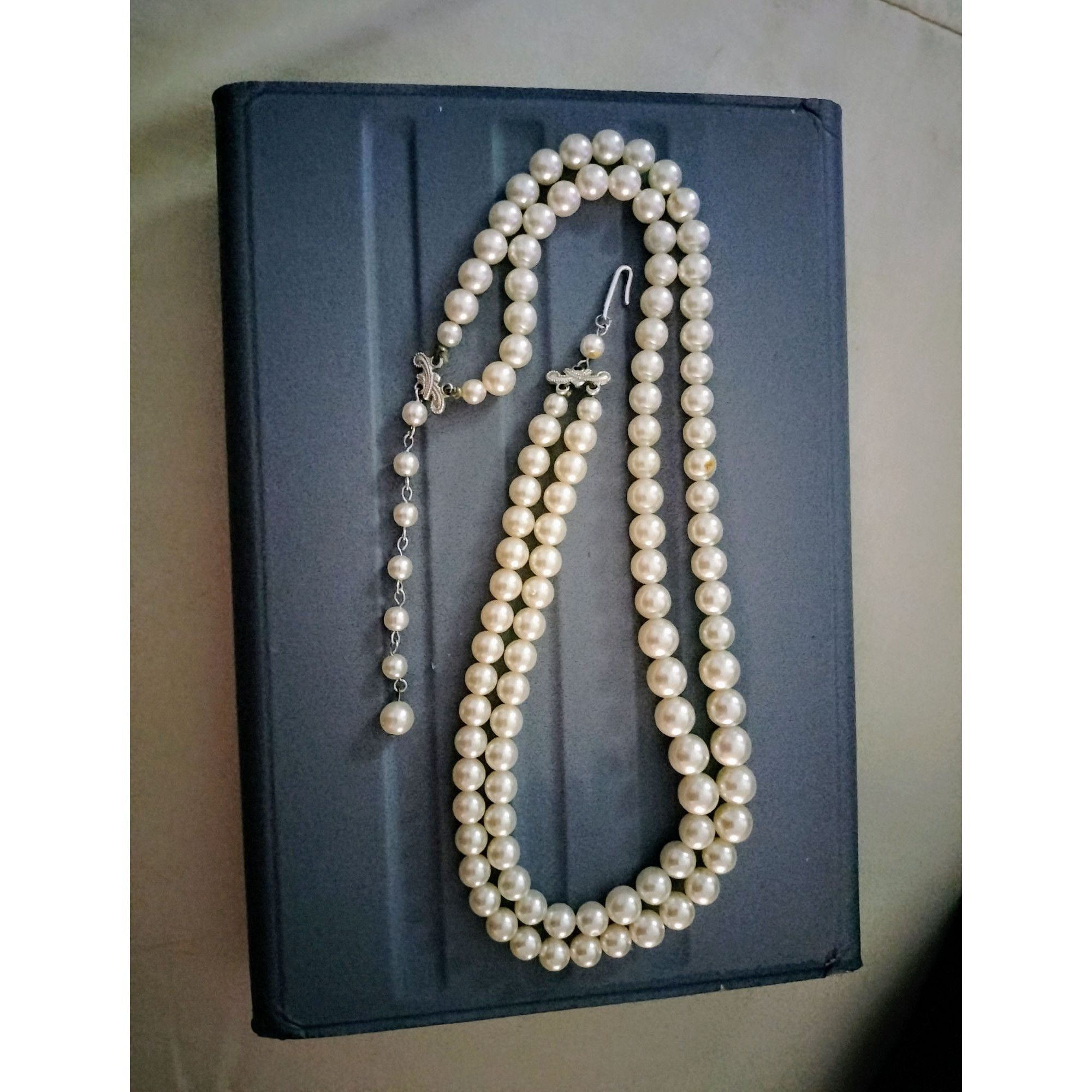 Vintage Vintage Double Strand Faux Pearl Necklace Eggshell Off White Size ONE SIZE - 16 Thumbnail
