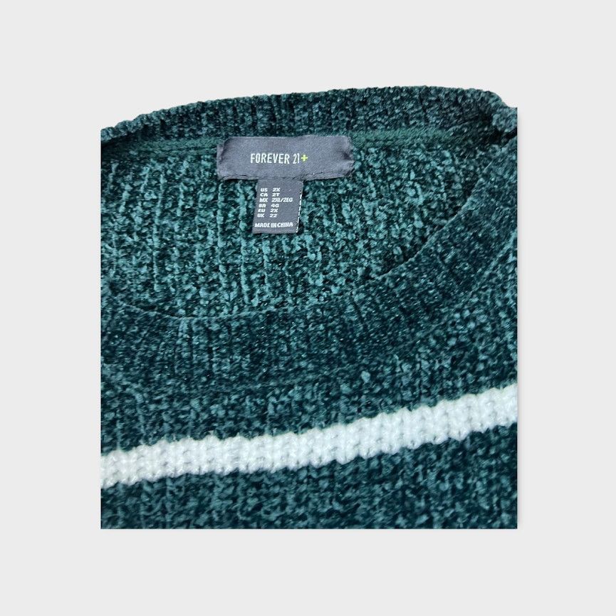 Forever 21 Forever 21 Plus | Striped Chenille Sweater | 2x Size XXL / US 16-18 / IT 52-54 - 10 Thumbnail