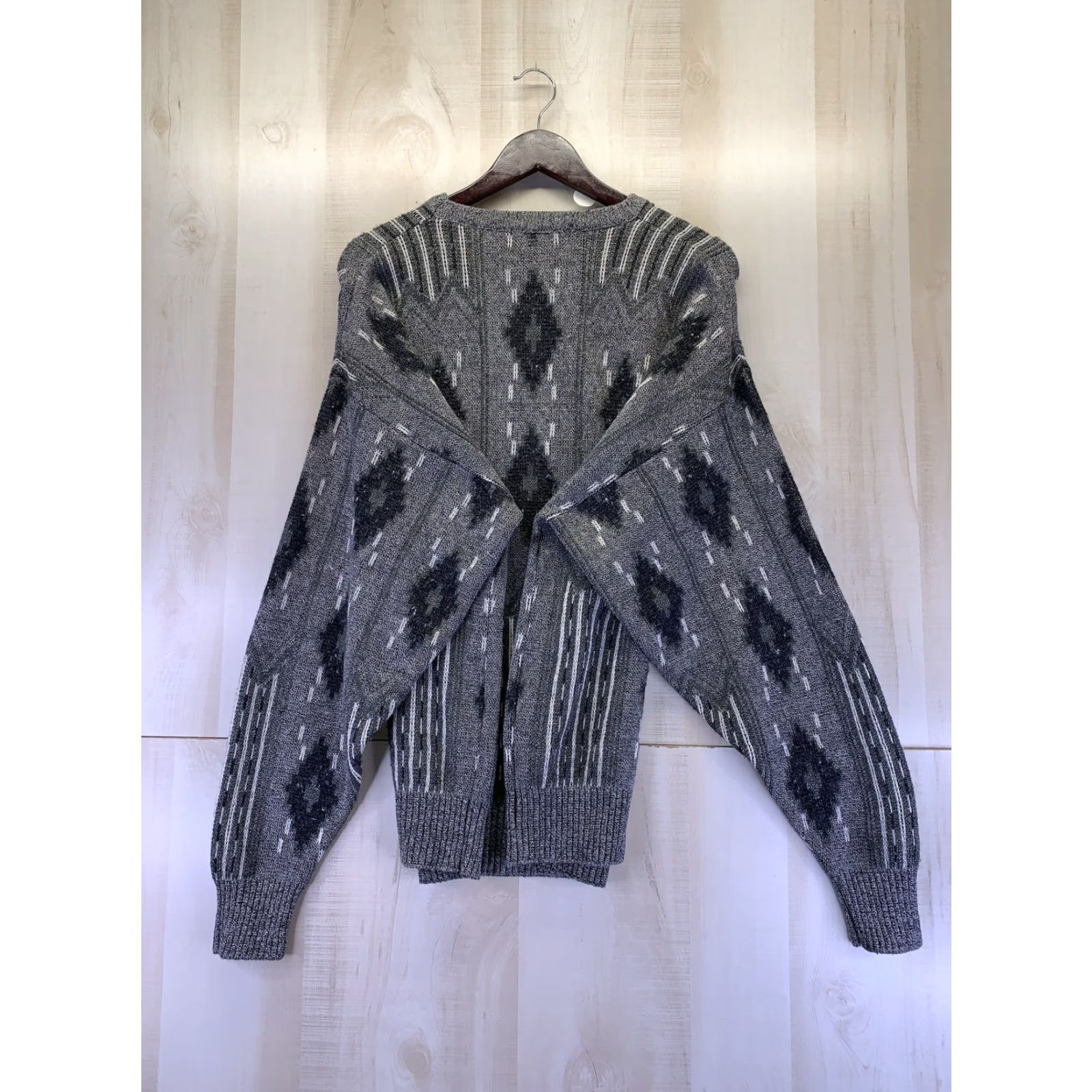 London Fog VINTAGE London Fog Mens Gray Argyle Knit Sweater Shirt L-7865 Size US L / EU 52-54 / 3 - 6 Thumbnail