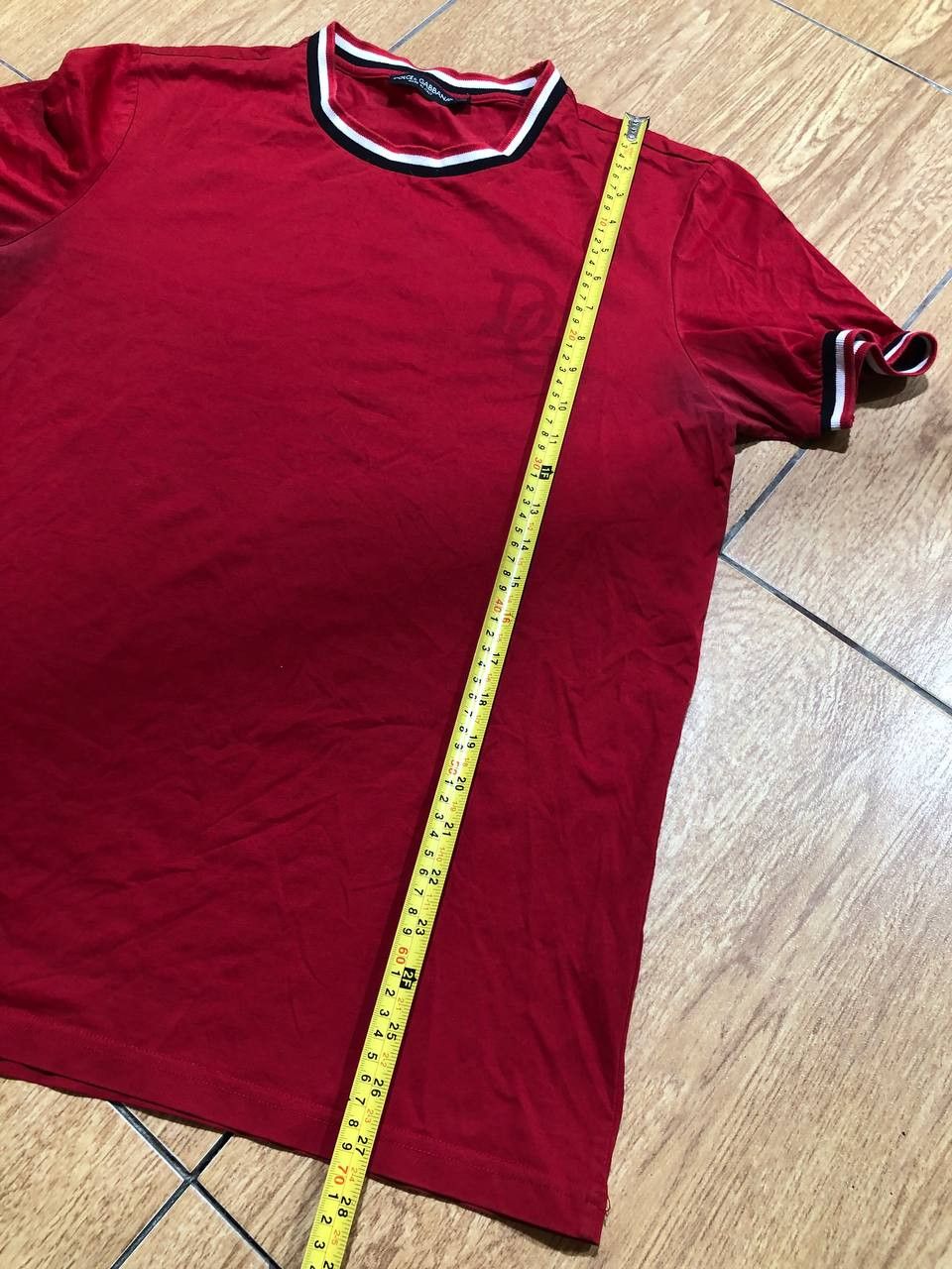 Dolce & Gabbana DOLCE & GABBANA T-shirt Red Cotton DG Logo Print Crew Neck Size US L / EU 52-54 / 3 - 7 Thumbnail