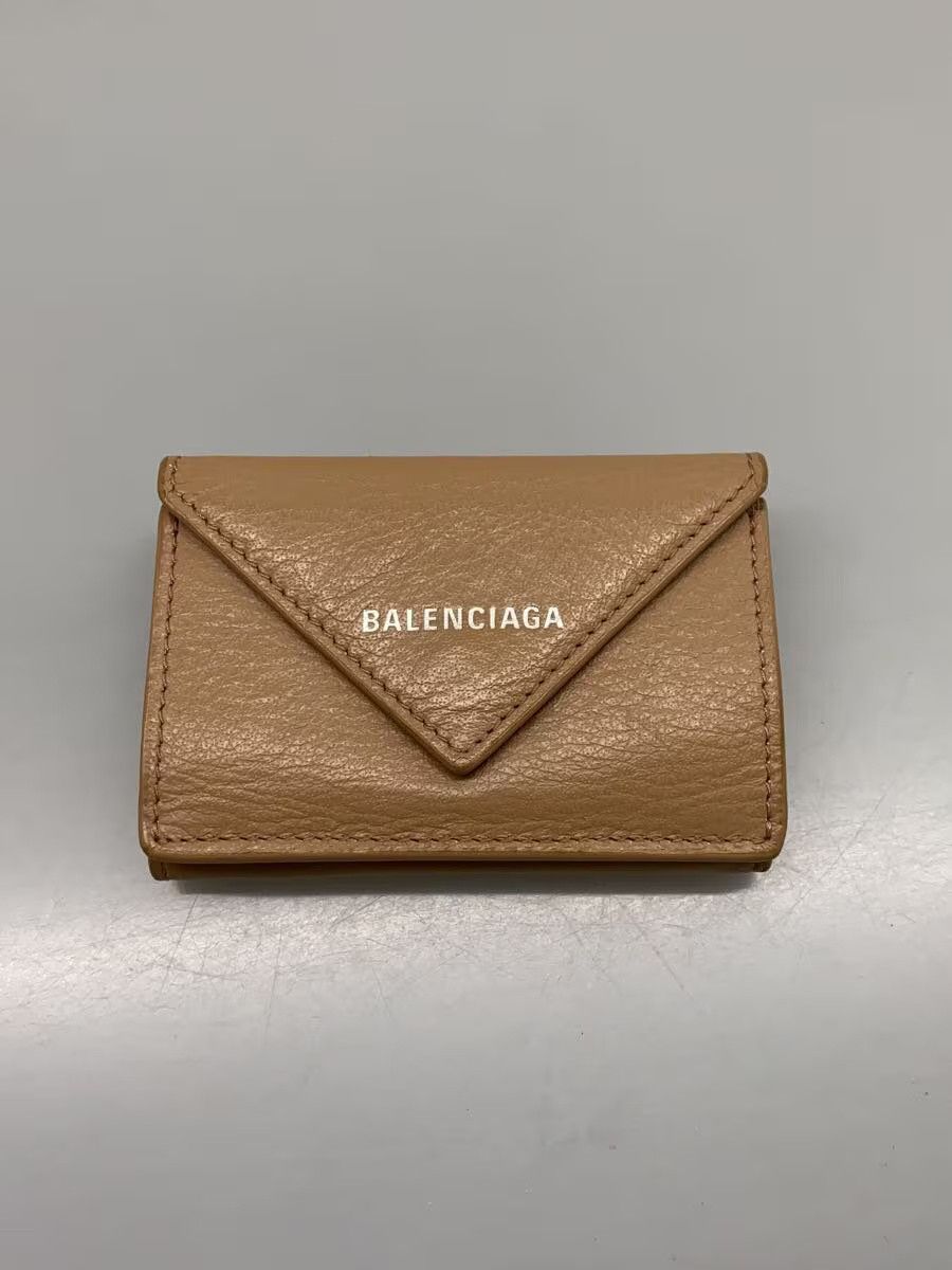 Balenciaga Balenciaga Leather Tri-Fold Wallet Beige Size ONE SIZE - 1 Thumbnail