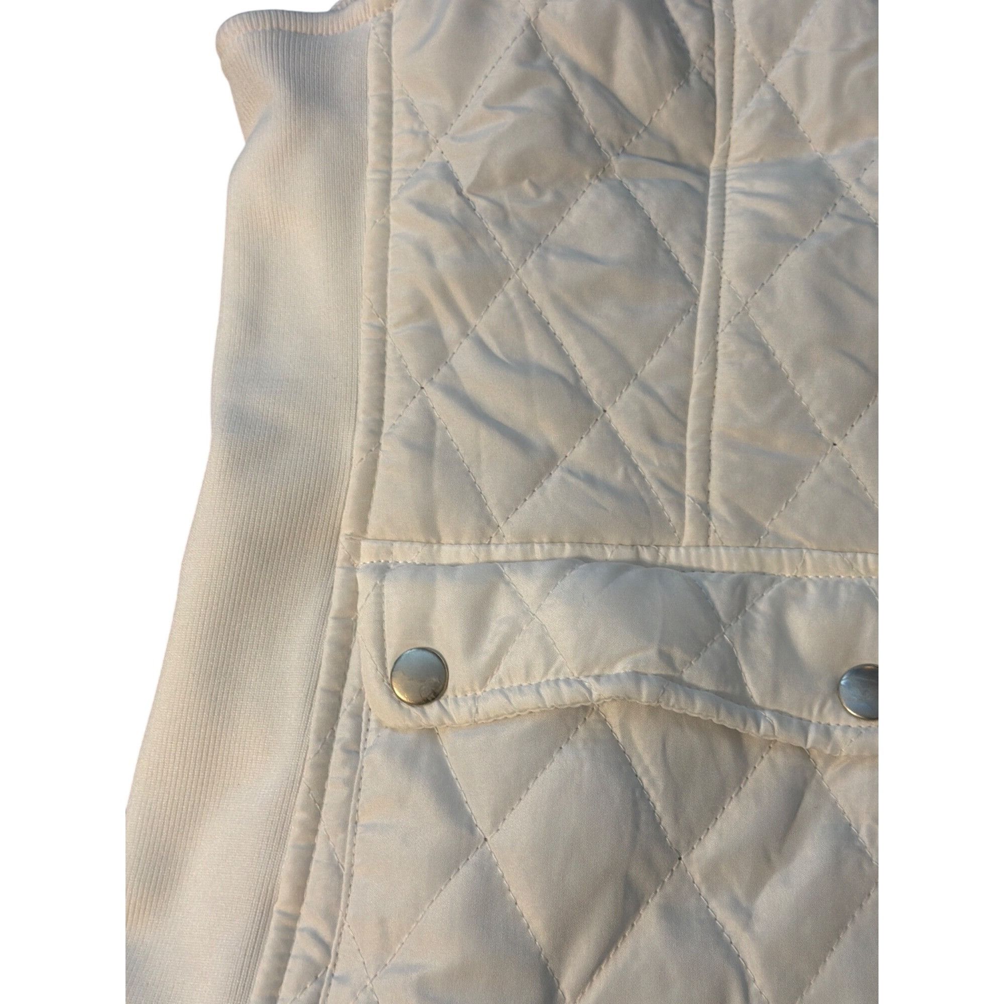 Other New Directions White Quilted Puffer Vest Silver Tone Snap Fr Size S / US 4 / IT 40 - 2 Thumbnail