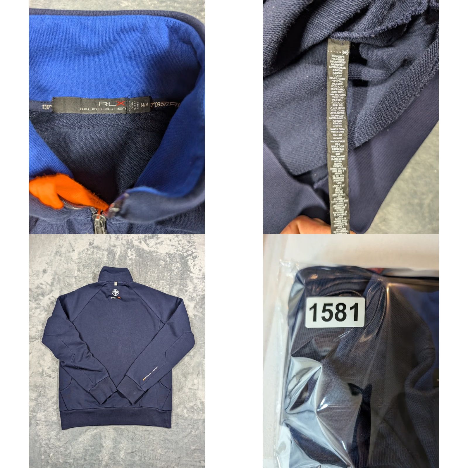 RLX Ralph Lauren RLX Ralph Lauren Men's Jacket 1/4 Zip Sailing Team Blue - M - Logo, Zipper, Lightweight, Casual, Travel, Outdoor, Golf, Running, Walking - Regular Fit Size US M / EU 48-50 / 2 - 8 Thumbnail