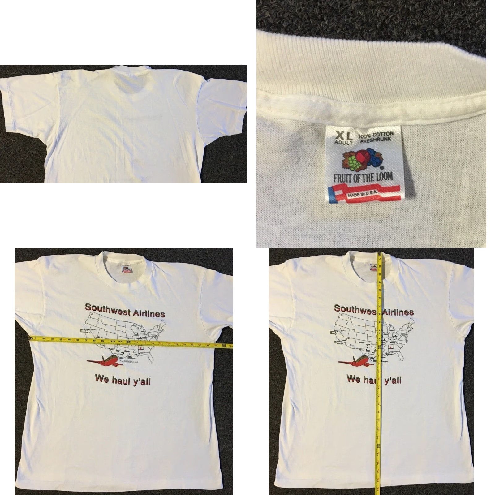 Vintage VINTAGE Southwest Airlines We Haul Y’all Faded Shirt XL White Graphic Tee Men 90s 80s USP Plane Pilot Flying Humor Funny USA Western Grunge Retro Size US XL / EU 56 / 4 - 8 Thumbnail