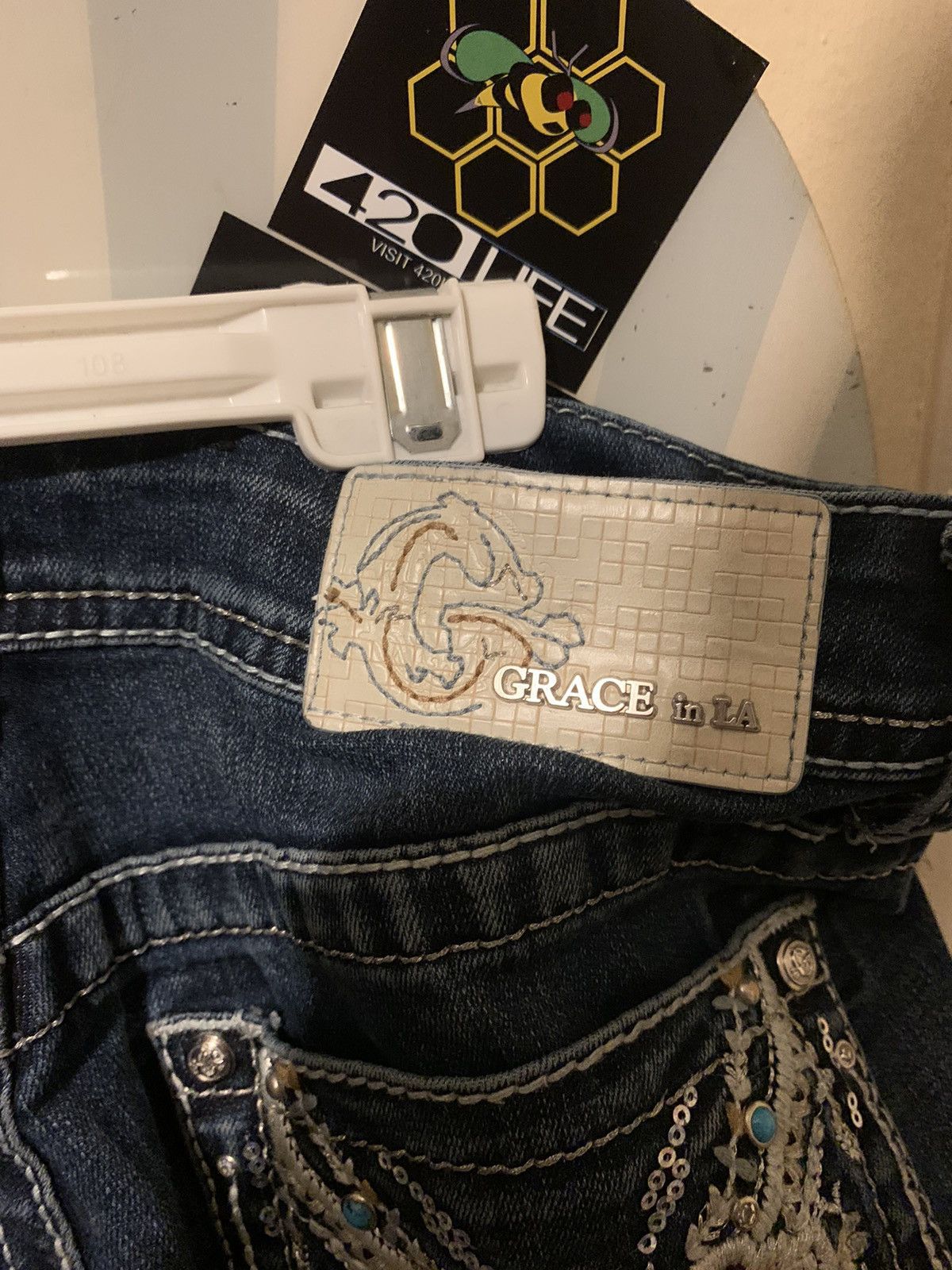 Grace in LA Grace In La Women’s Jeans with Embroidery Size 26" / US 2 / IT 38 - 6 Thumbnail
