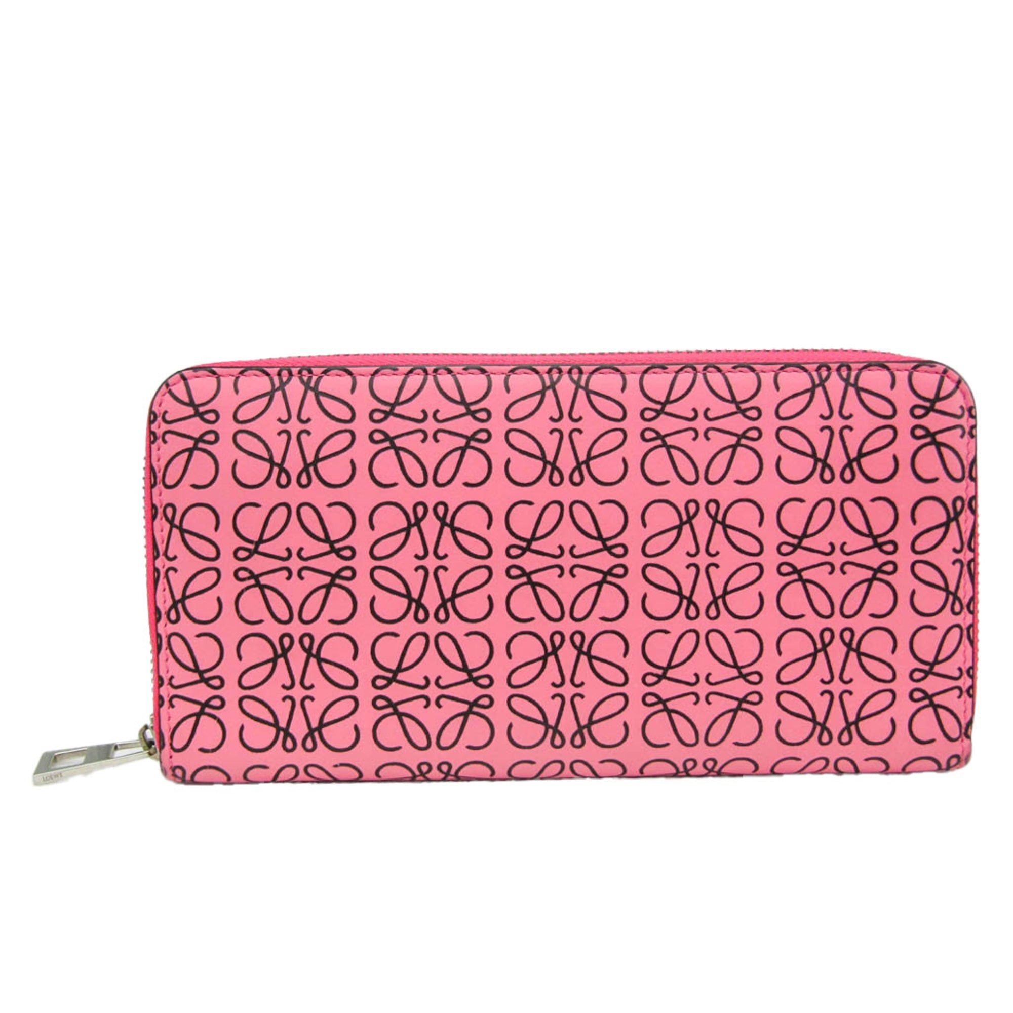 image of Loewe Repeat Anagram Women's Leather Long Wallet [Bi-Fold] Black,pink