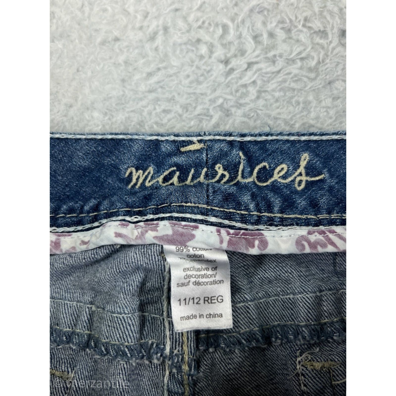 Vintage Maurines Women's Blue Denim Bootcut Jeans Size 11 Stretch Cotton Blend Low Rise Casual Size 32" / US 10 / IT 46 - 4 Thumbnail
