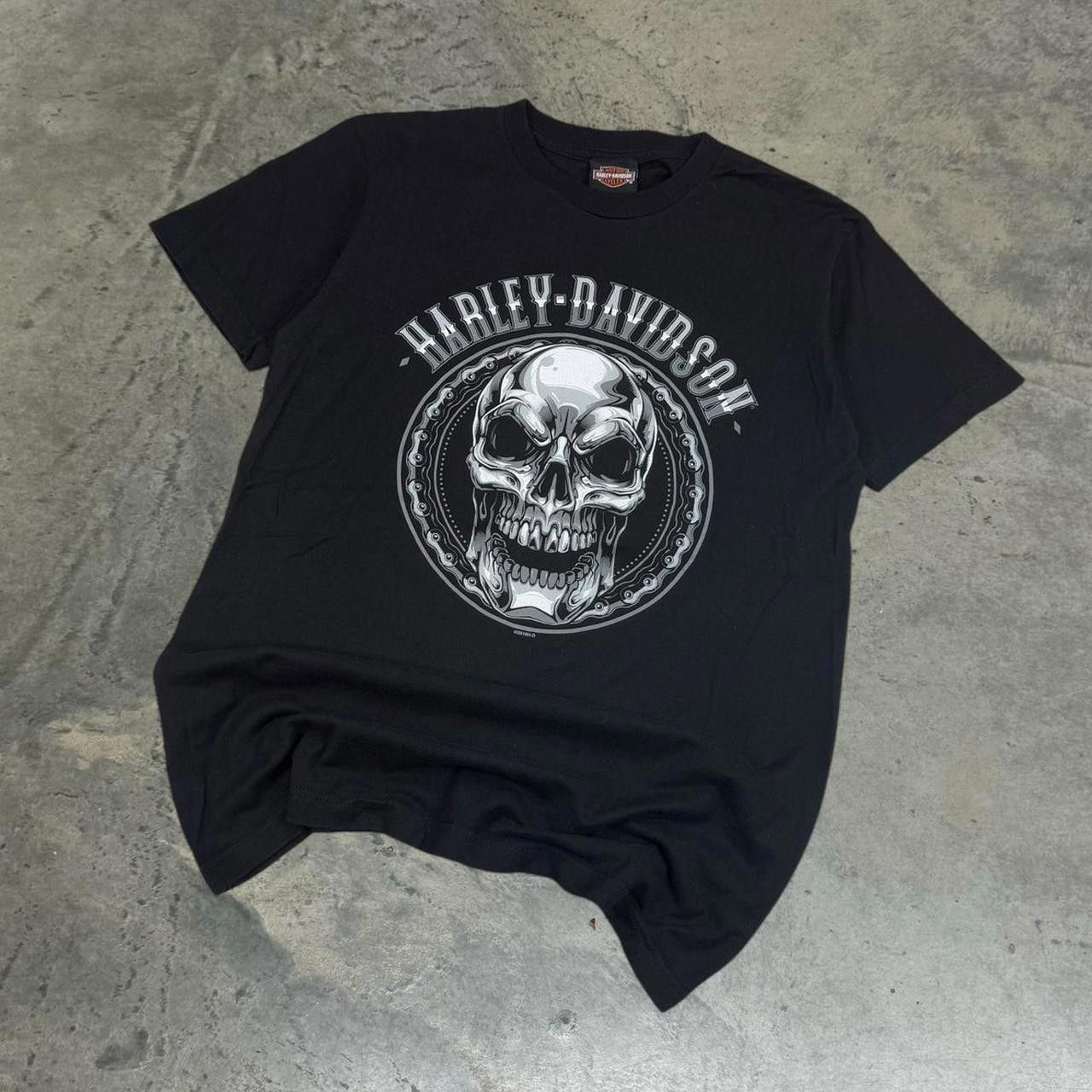 Designer Harley Davidson Men's Black and Silver Tshirt Size US M / EU 48-50 / 2 - 1 Thumbnail
