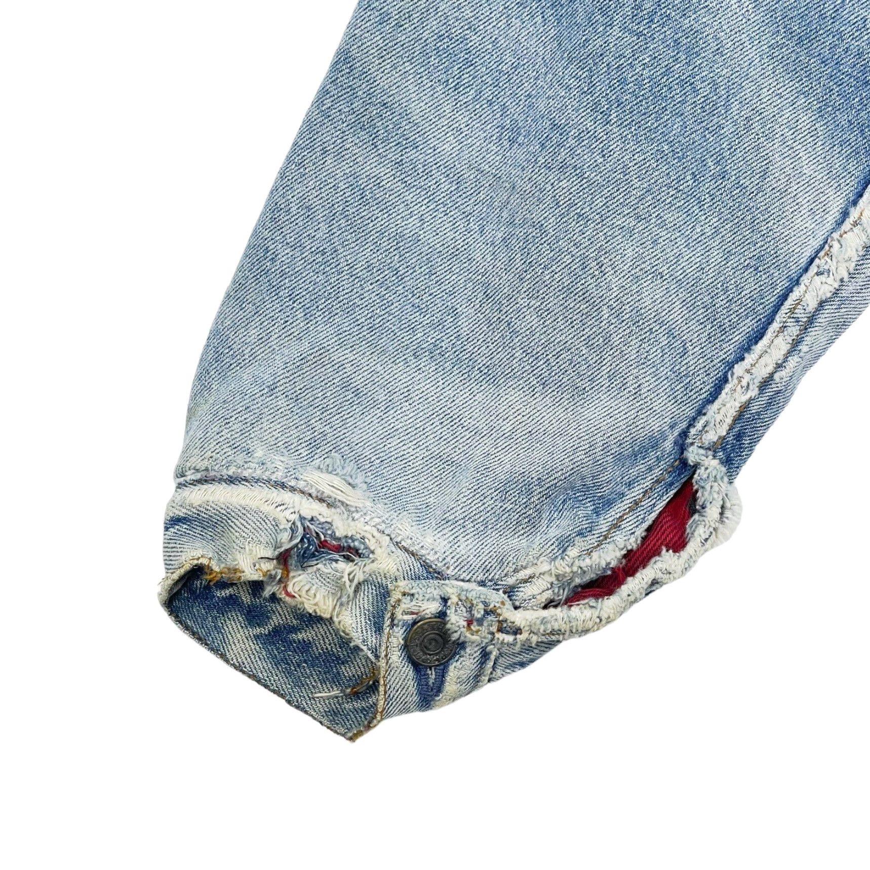 Gap VINTAGE Gap Denim Jacket Mens M Light Blue Denim Lined 90s Distressed Plaid Button Collar Jean Jacket Size US M / EU 48-50 / 2 - 3 Thumbnail
