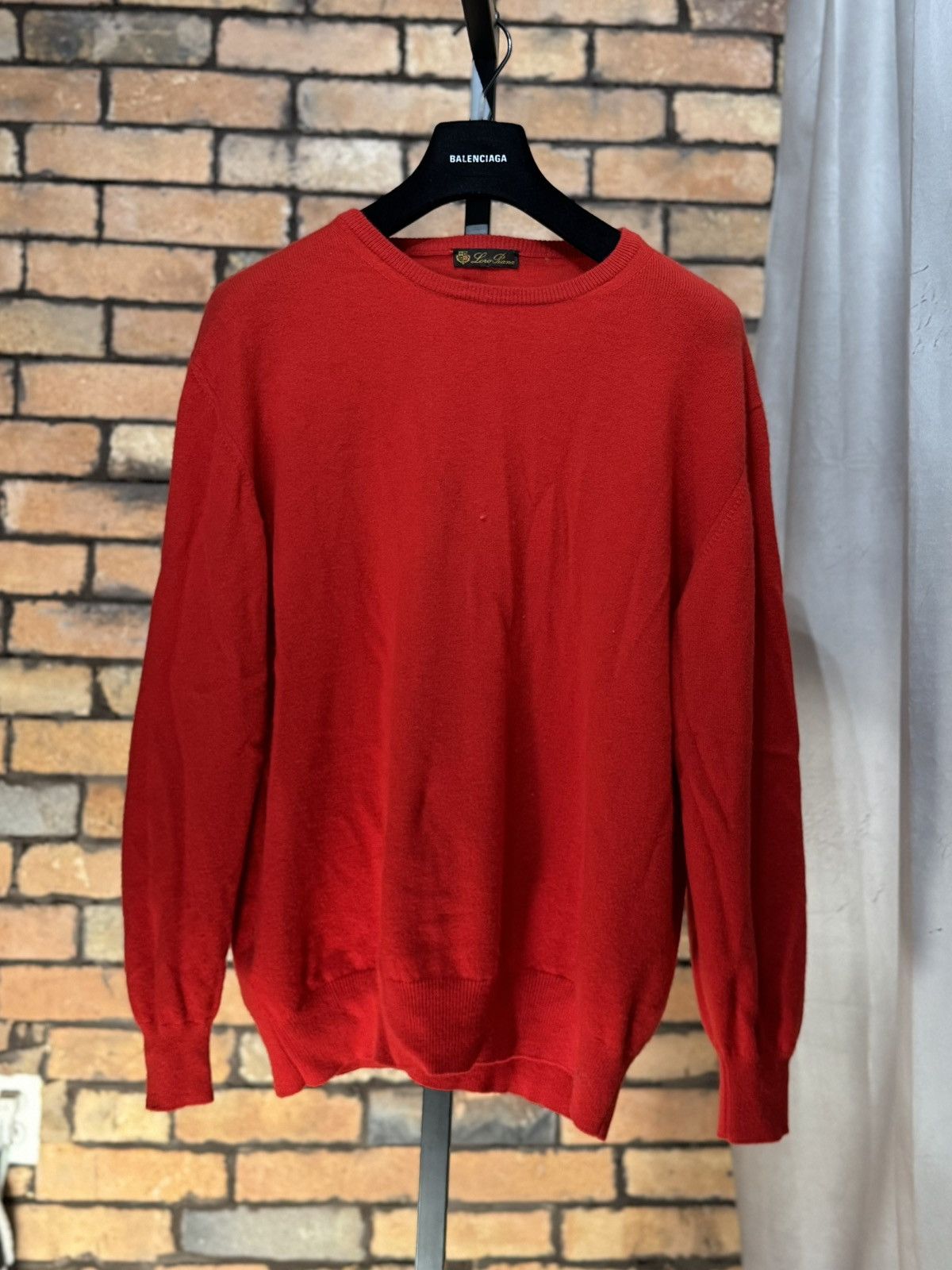 Loro Piana RED PURE CASHMERE CREW NECK SWEATER QUIET LUXURY XL 56 Size US XL / EU 56 / 4 - 1 Thumbnail