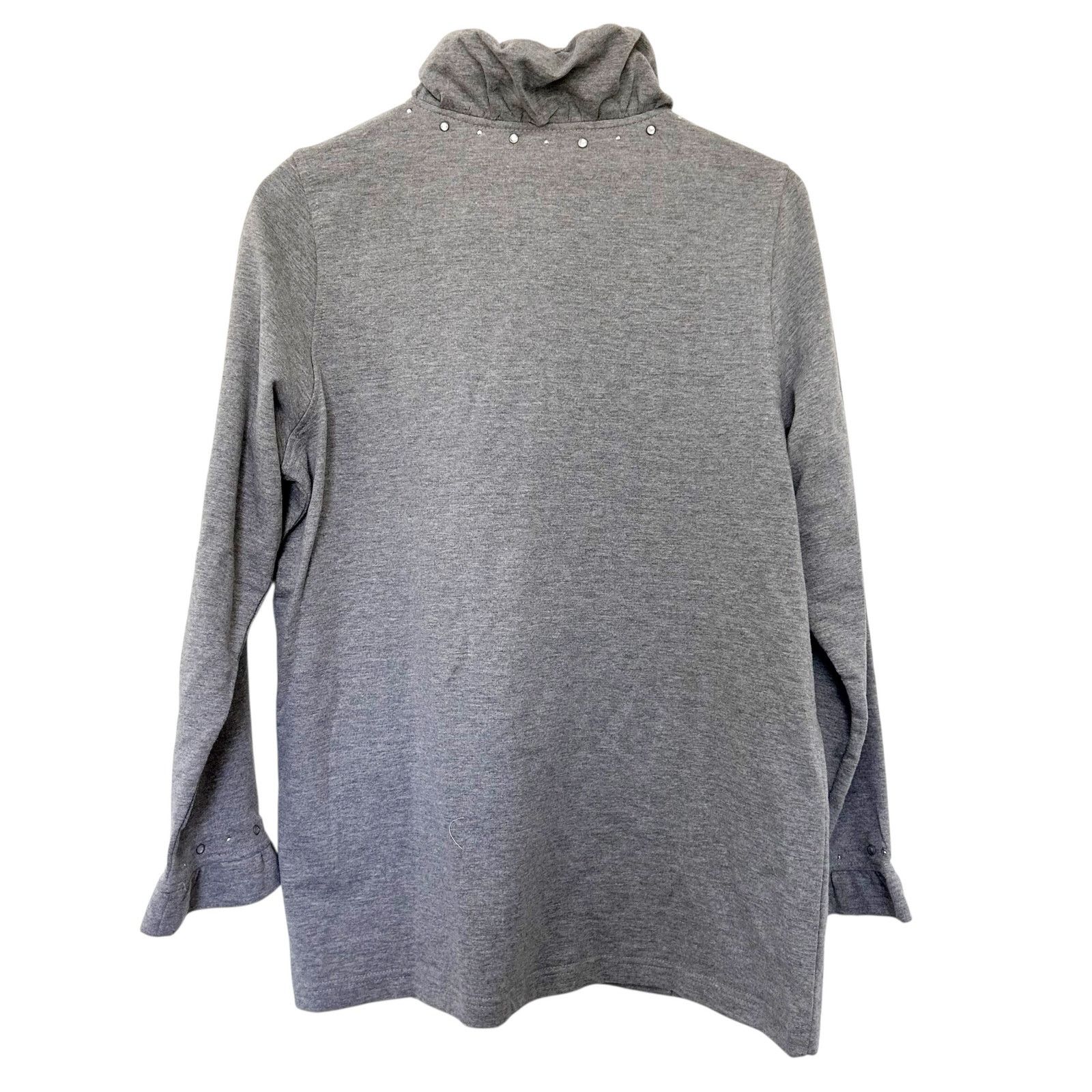 Other Quacker Factory Gray Gem Zipper Full Zip Sweater Sz M Size M / US 6-8 / IT 42-44 - 6 Thumbnail