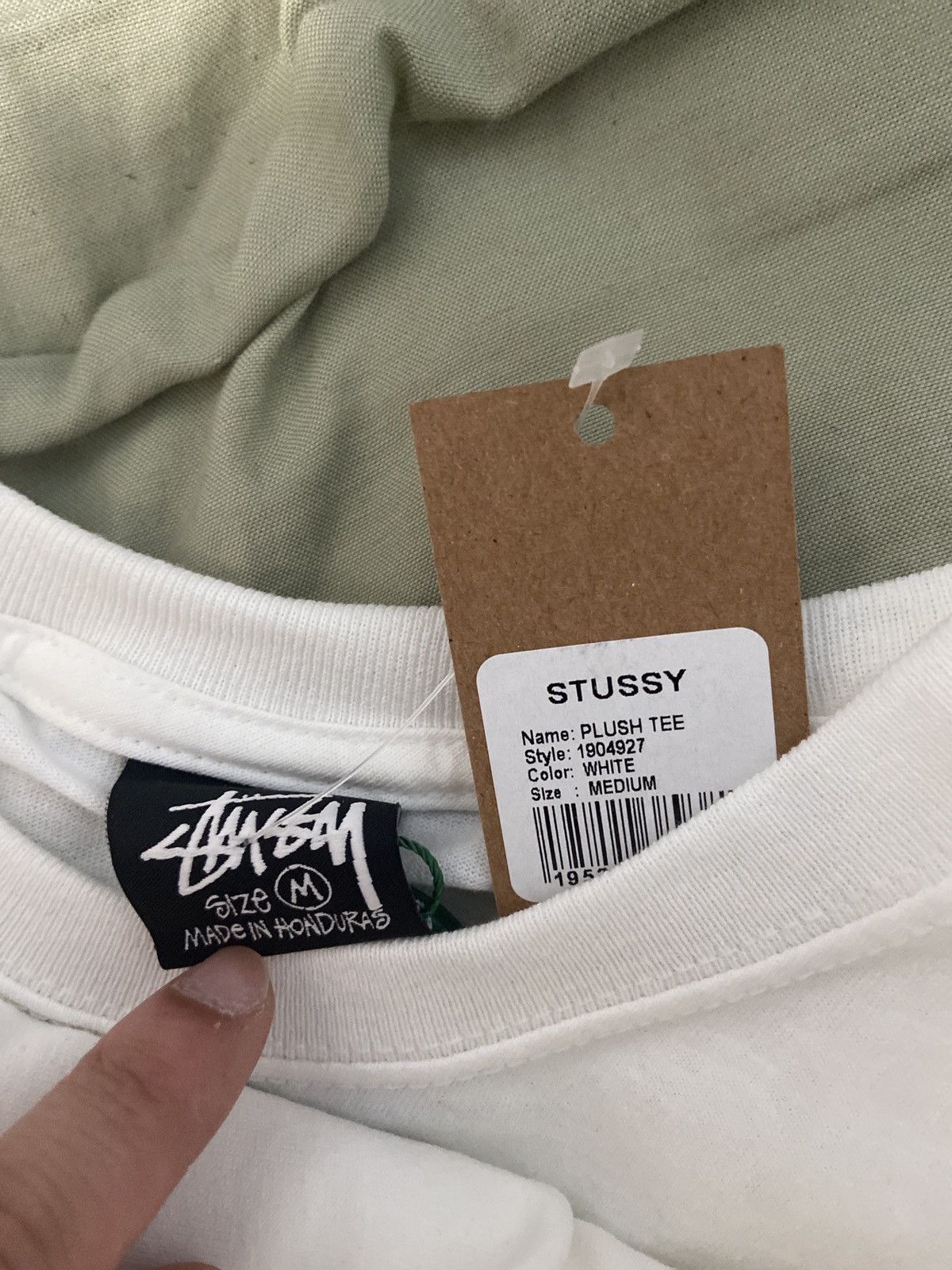 Stussy Plush Tee White Size US M / EU 48-50 / 2 - 3 Thumbnail