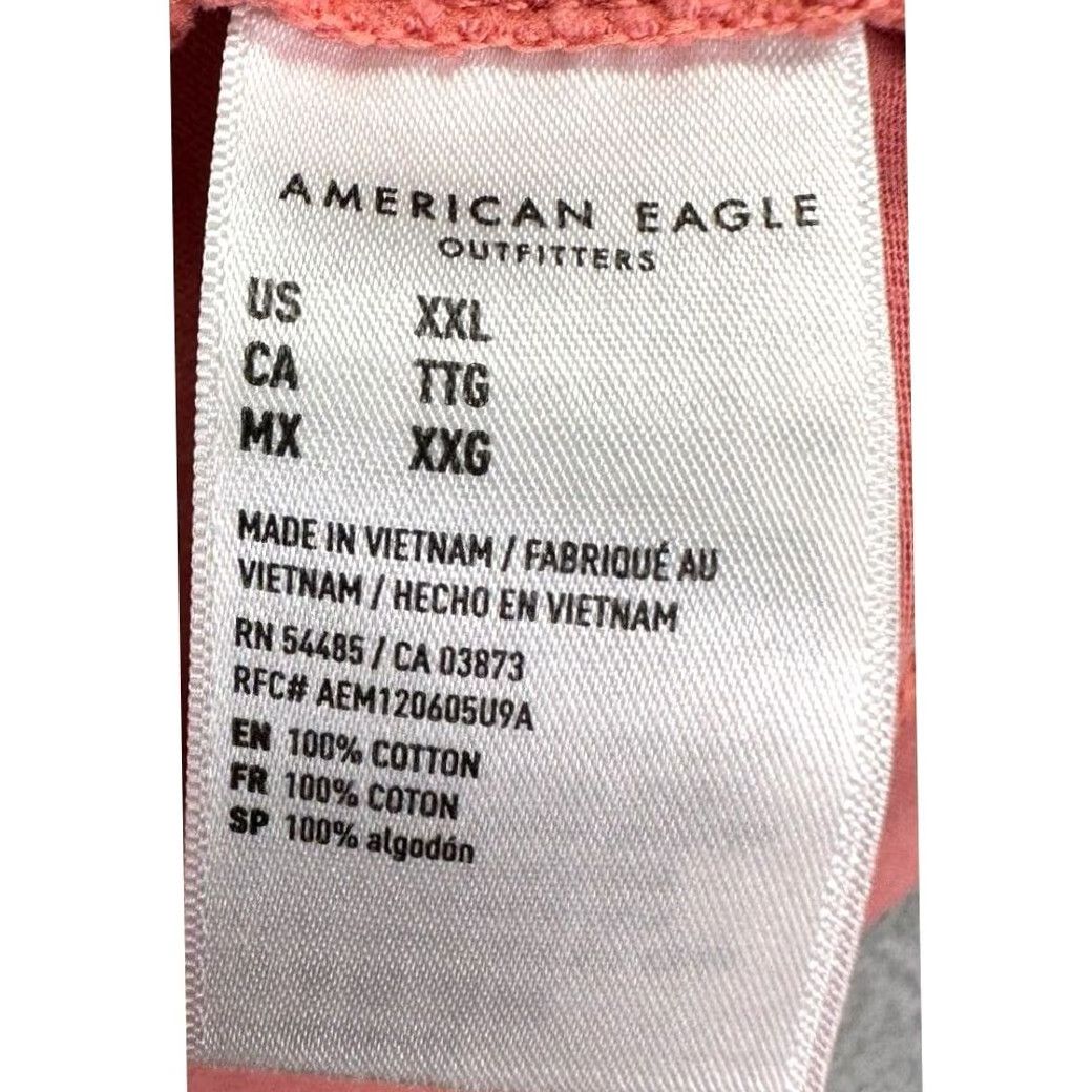 Vintage American Eagle T-Shirt Mens 2XL Pink Graphic Print Short Sleeve Crew Neck Standard Fit Tee Size US XXL / EU 58 / 5 - 6 Thumbnail