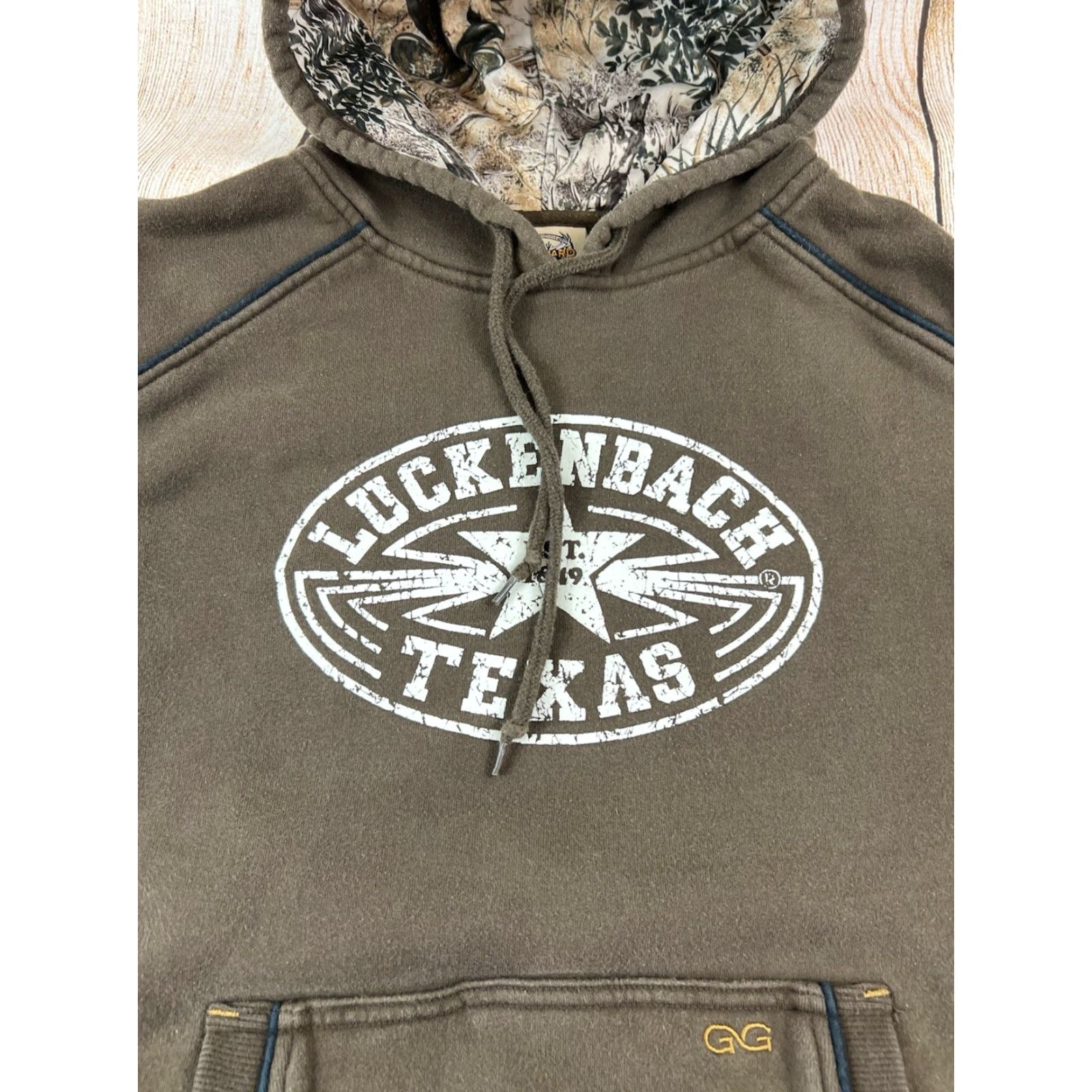 Vintage Game Guard Hoodie Pullover Sweatshirt L Brown Outdoor Classic Hooded Pockets Fleece Men size Large Texas Luckenbach 90s Size US L / EU 52-54 / 3 - 5 Thumbnail