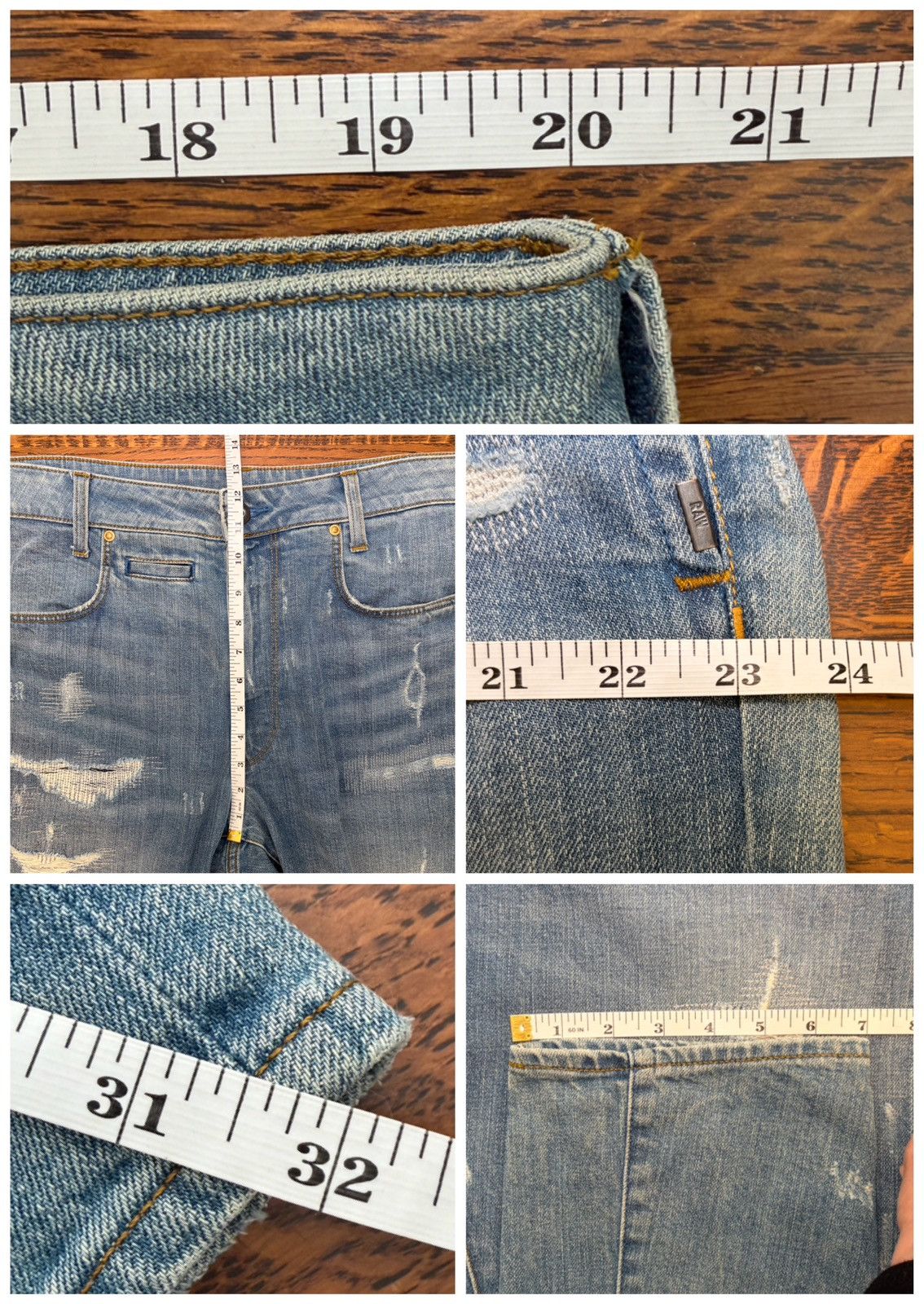 G-Star G-Star RAW D-Staq 3D Slim Jeans 36x32 Distressed 40" Waist Size US 36 / EU 52 - 16 Thumbnail