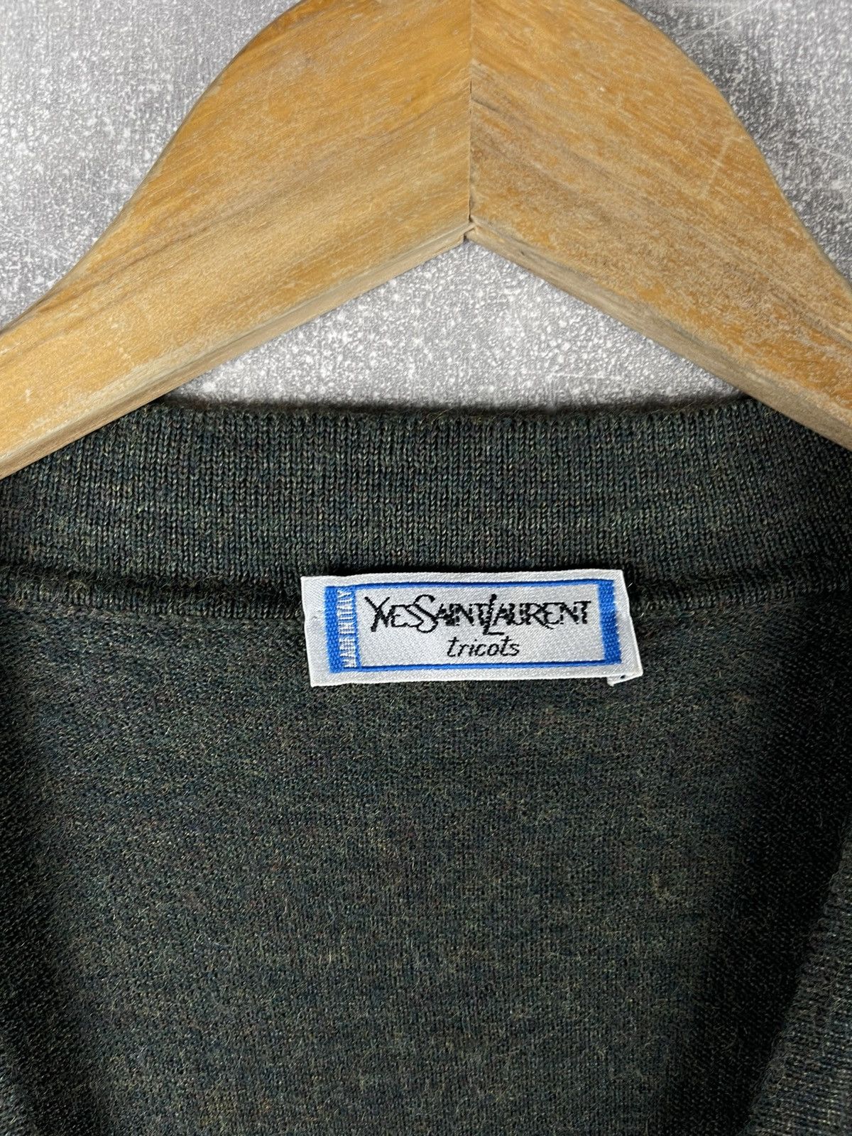 Yves Saint Laurent Yves Saint Laurent Tricots Vintage Wool Button Vest Green Size US XXL / EU 58 / 5 - 8 Thumbnail