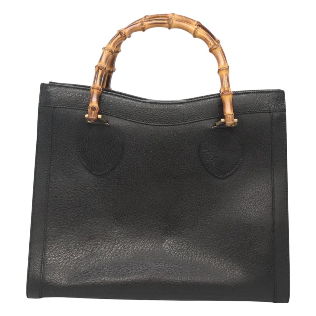 Gucci GUCCI Bamboo Hand Bag Leather Black Gold 002 1095 002 1095 Size ONE SIZE - 3 Thumbnail