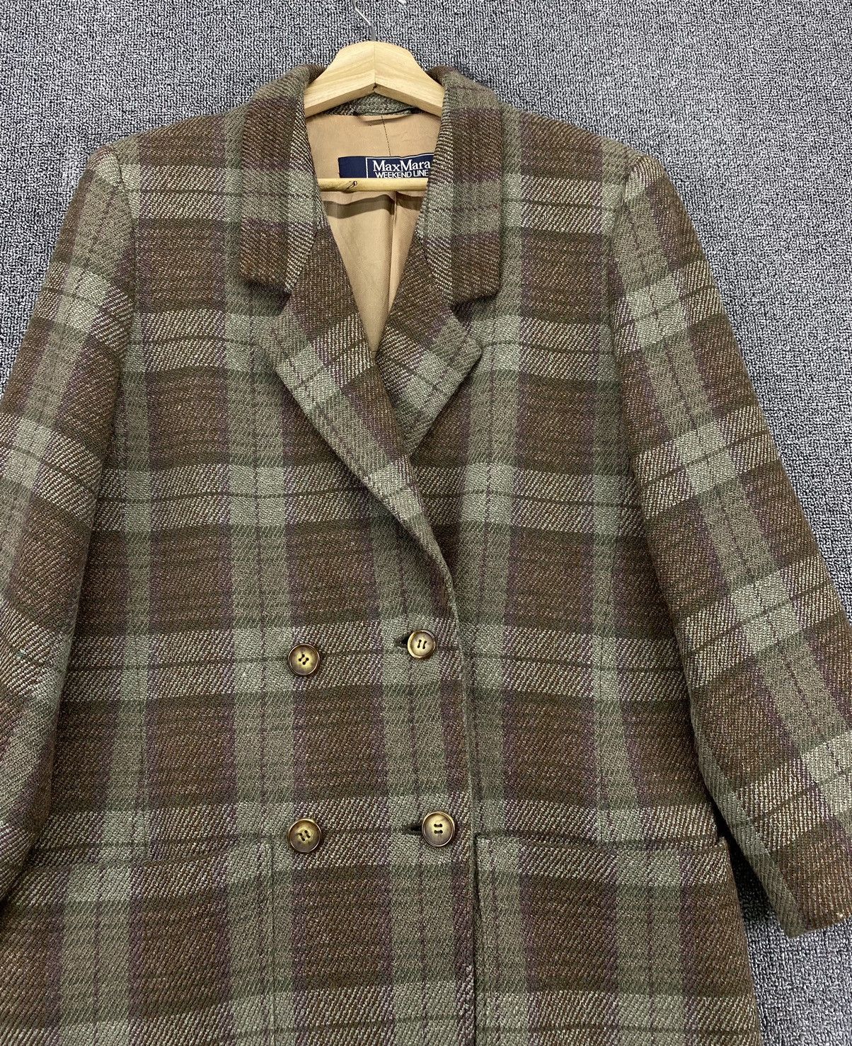 Max Mara Vintage Max Mara Weekend Line Shadow Plaid Wool Coat Jacket Size M / US 6-8 / IT 42-44 - 5 Thumbnail