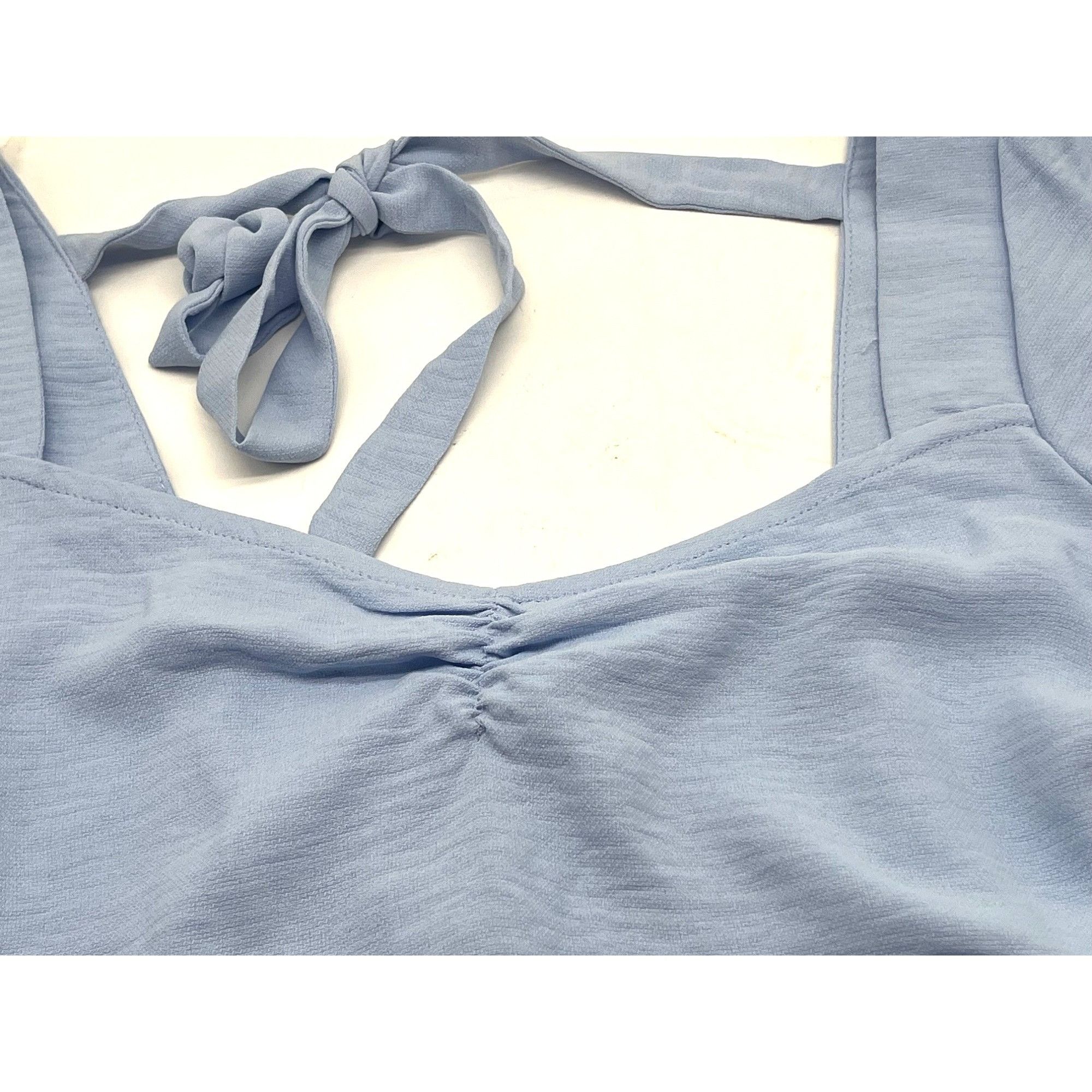 Other And Now This Plus Size Tie-Back Crop Top, Chambray Blue, OX Size ONE SIZE - 4 Thumbnail