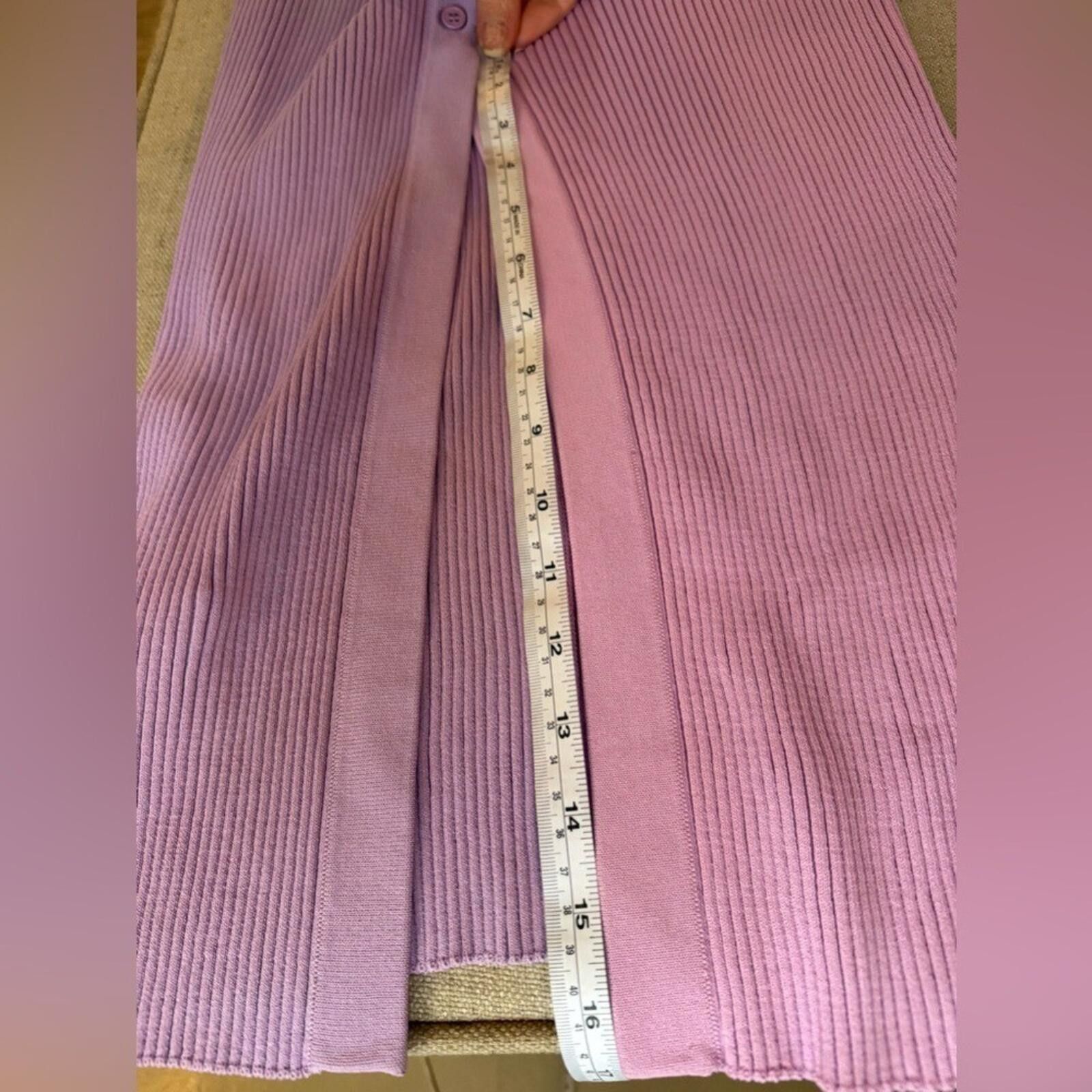 Acne Studios STAUD Shoko Ribbed Color Block Sweater Midi Button Front L Size L / US 10 / IT 46 - 12 Thumbnail
