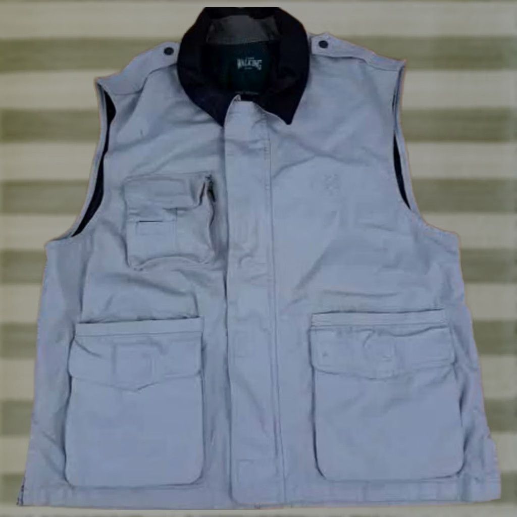 X-LARGE VINTAGE The Walking Co. Vest Full Zip Canvas Outdoor XL Beige Men Size US XL / EU 56 / 4 - 1 Thumbnail