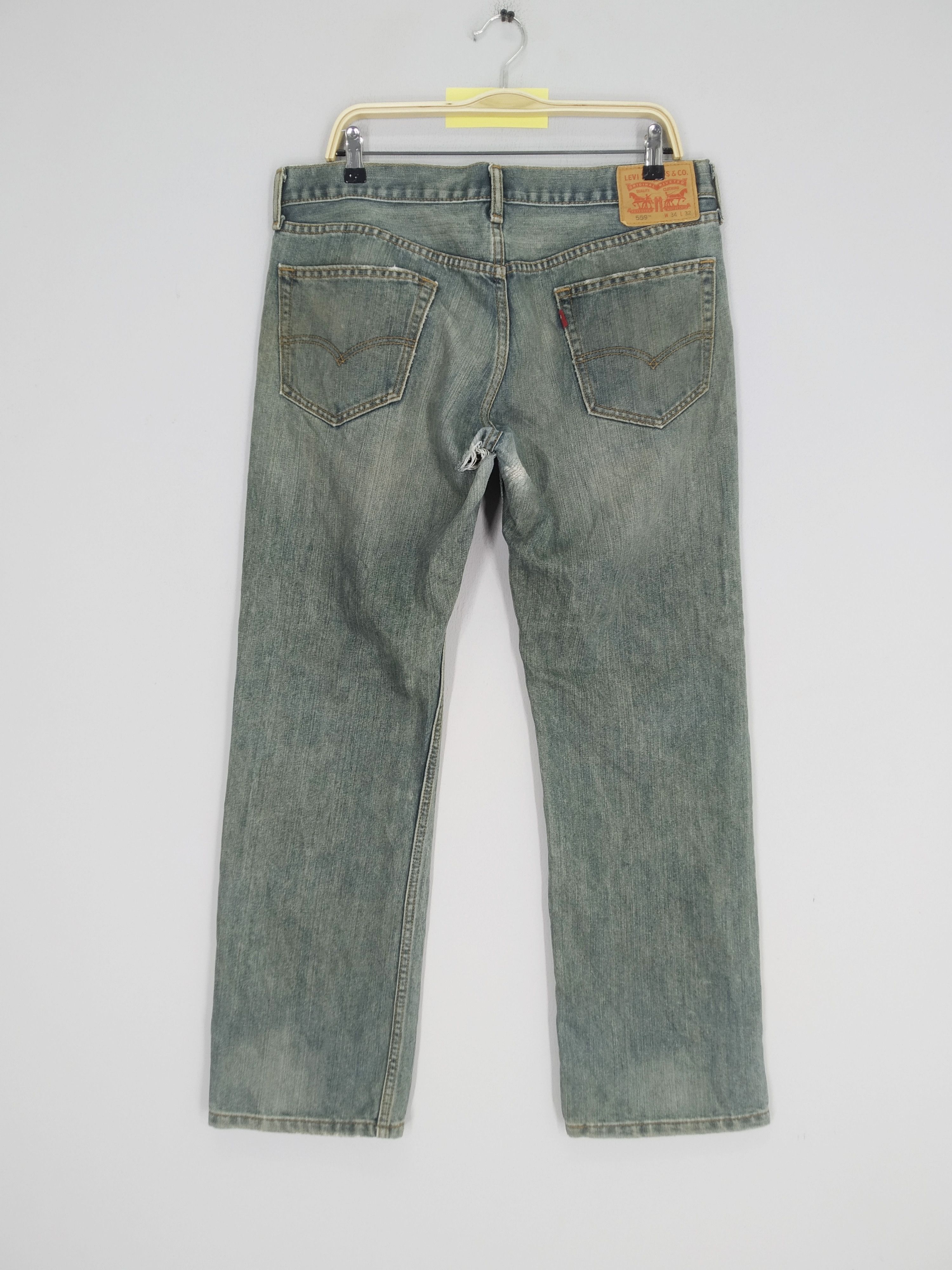 Jean Vintage Levi's 559 Single R Stone Wash Destroy Ripped Denim Size US 36 / EU 52 - 2 Thumbnail