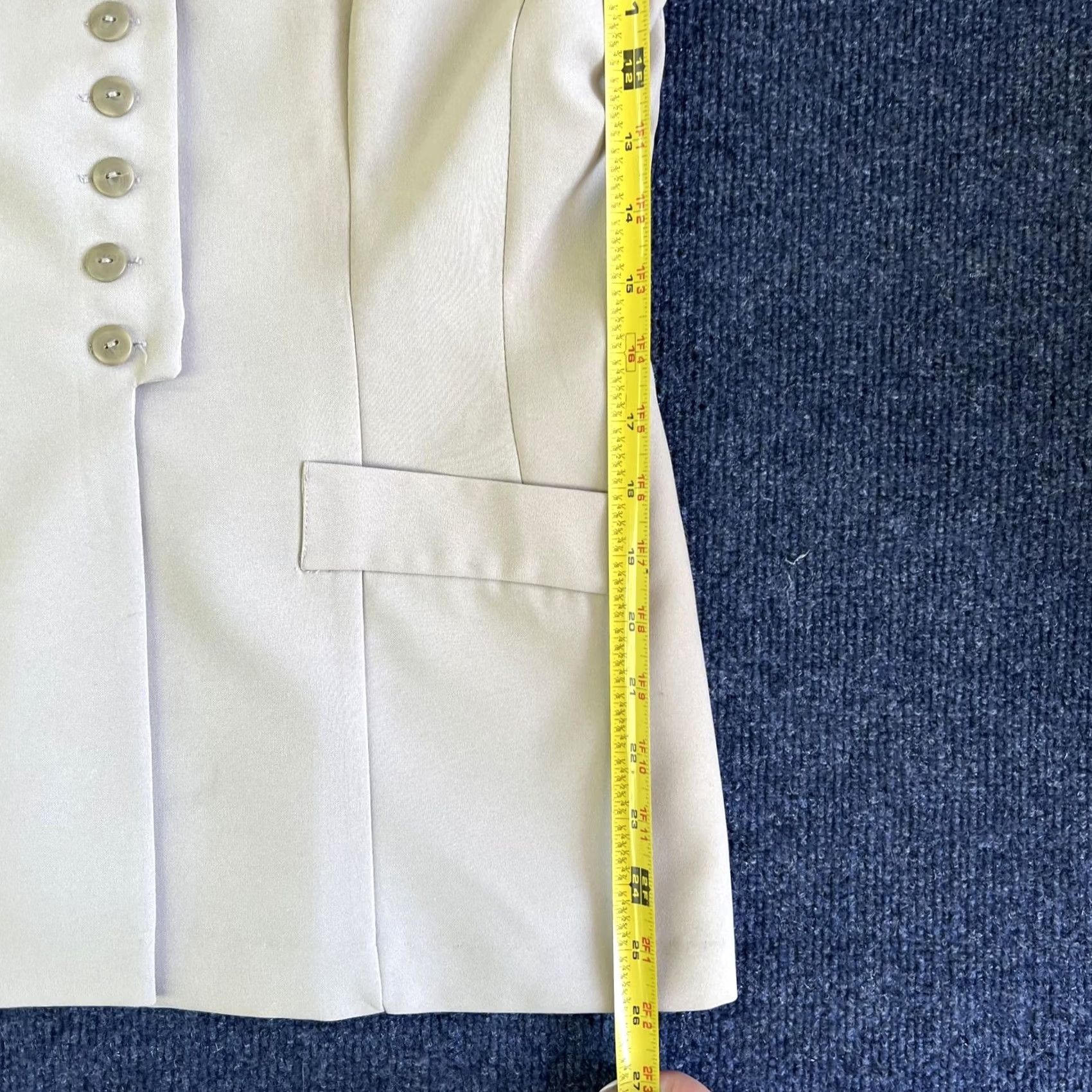 Vintage VINTAGE DBY Ltd. Blazer Jacket Womens 9 Beige 8 Button Longline Work Office Size M / US 6-8 / IT 42-44 - 6 Thumbnail