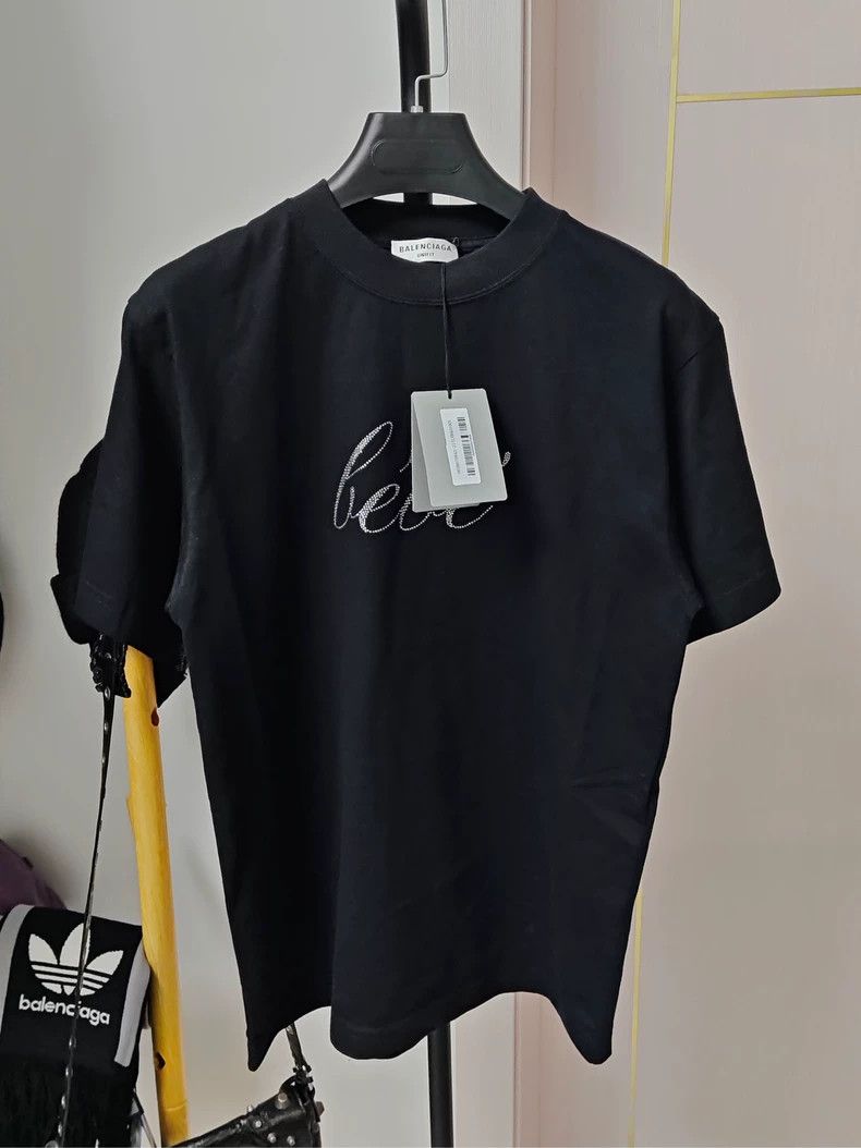 Balenciaga Balenciaga Letter rhinestone short sleeve T-shirt 2503-Next Size US S / EU 44-46 / 1 - 1 Thumbnail
