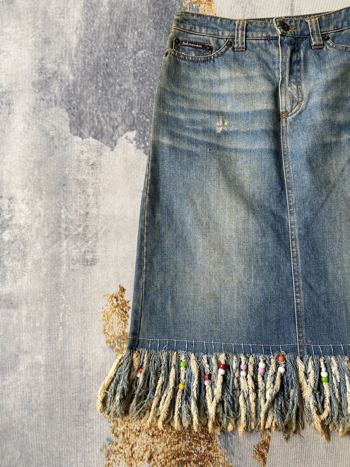Dolce & Gabbana Vintage 90’s Dolce & Gabbana Distressed Midi Skirt Size 25" / US 0 / IT 36 - 5 Thumbnail